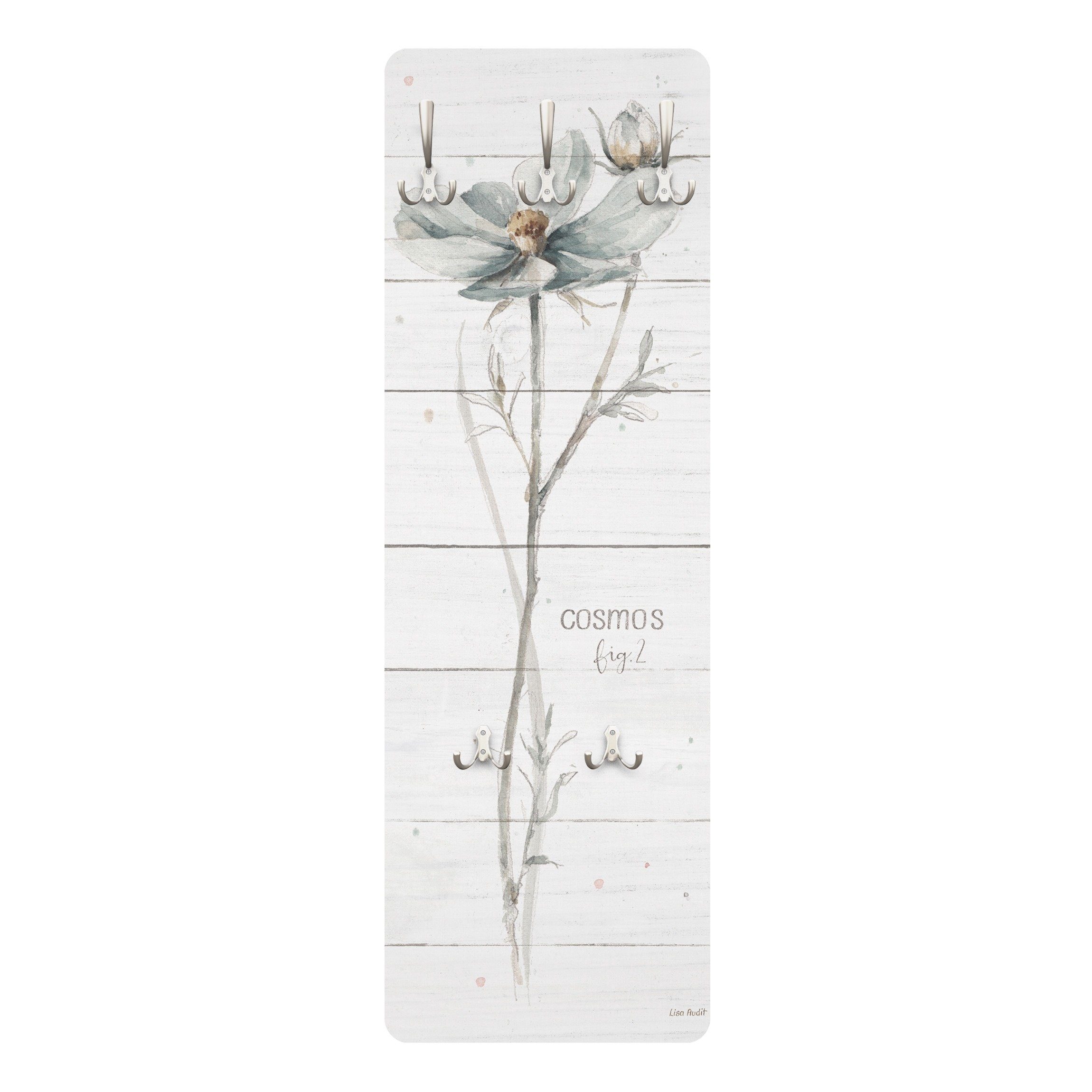 Bilderdepot24 Garderobenpaneel beige Blumen Floral Holzoptik günstig online kaufen