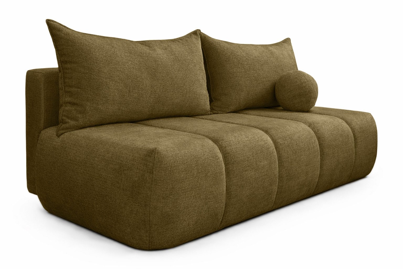 Kaiser Möbel Schlafsofa mit Schlaffunktion und Bettkasten, Velours Stoff Monolith, Sofa PIANO, Einzelsofa, Water Repellent Stoff,Veloursstoff,hoher Sitzkomfort