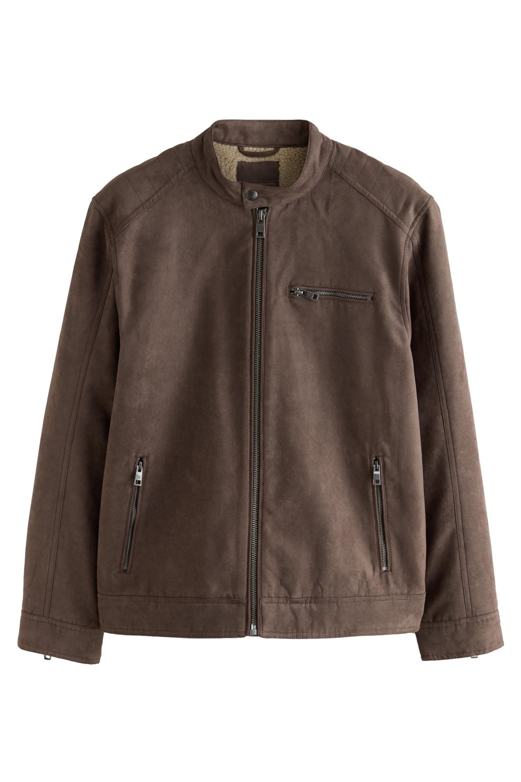 Lederjacke Reißverschlussjacke, Kunstwildleder mit Borgfutter