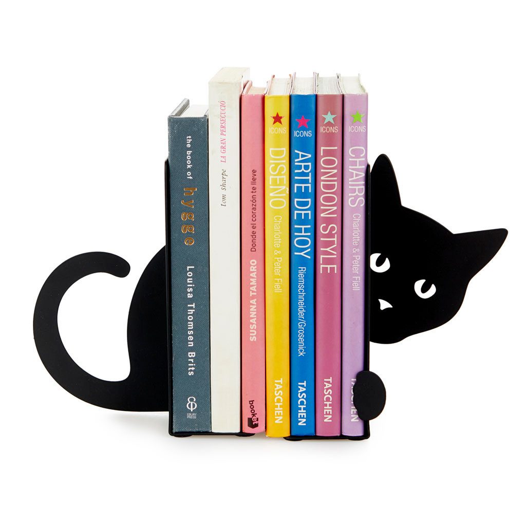Balvi Buchstütze Bookend Hidden Cat schwarz Metall - stützt Ihre Bücher sti günstig online kaufen