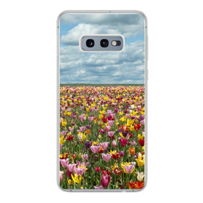 MuchoWow Handyhülle Tulpen - Farben - Wolken Phone Case Handyhülle Samsung Galaxy S10e Silikon Schutzhülle