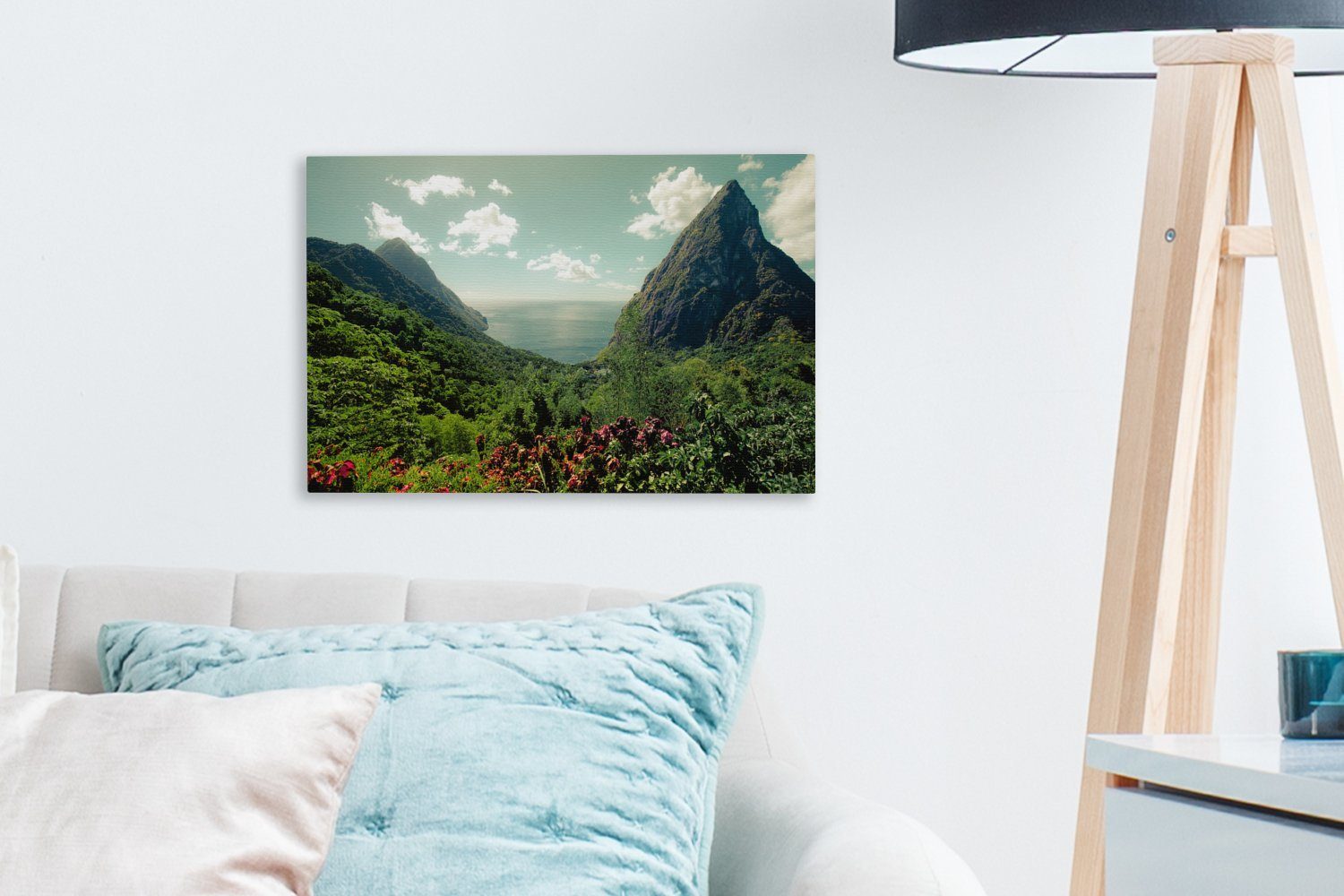 Leinwandbilder, Wandbild rund Lucia, die St. cm (1 30x20 Pitons auf OneMillionCanvasses® Wanddeko, St), Regenwald um Aufhängefertig, Leinwandbild