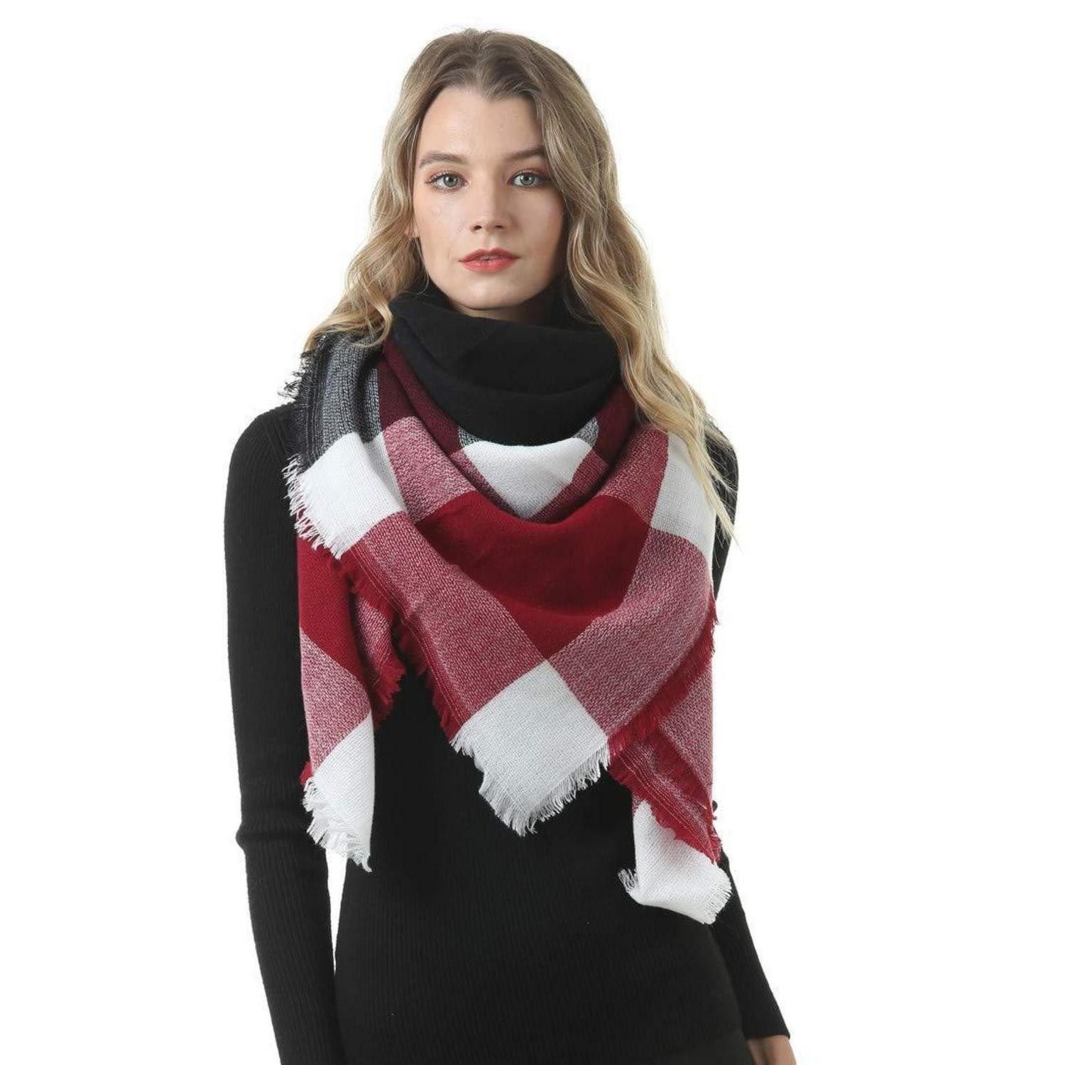 LuxusKollektion Modeschal Schal Damen kuschelweich Kariert 140x140
