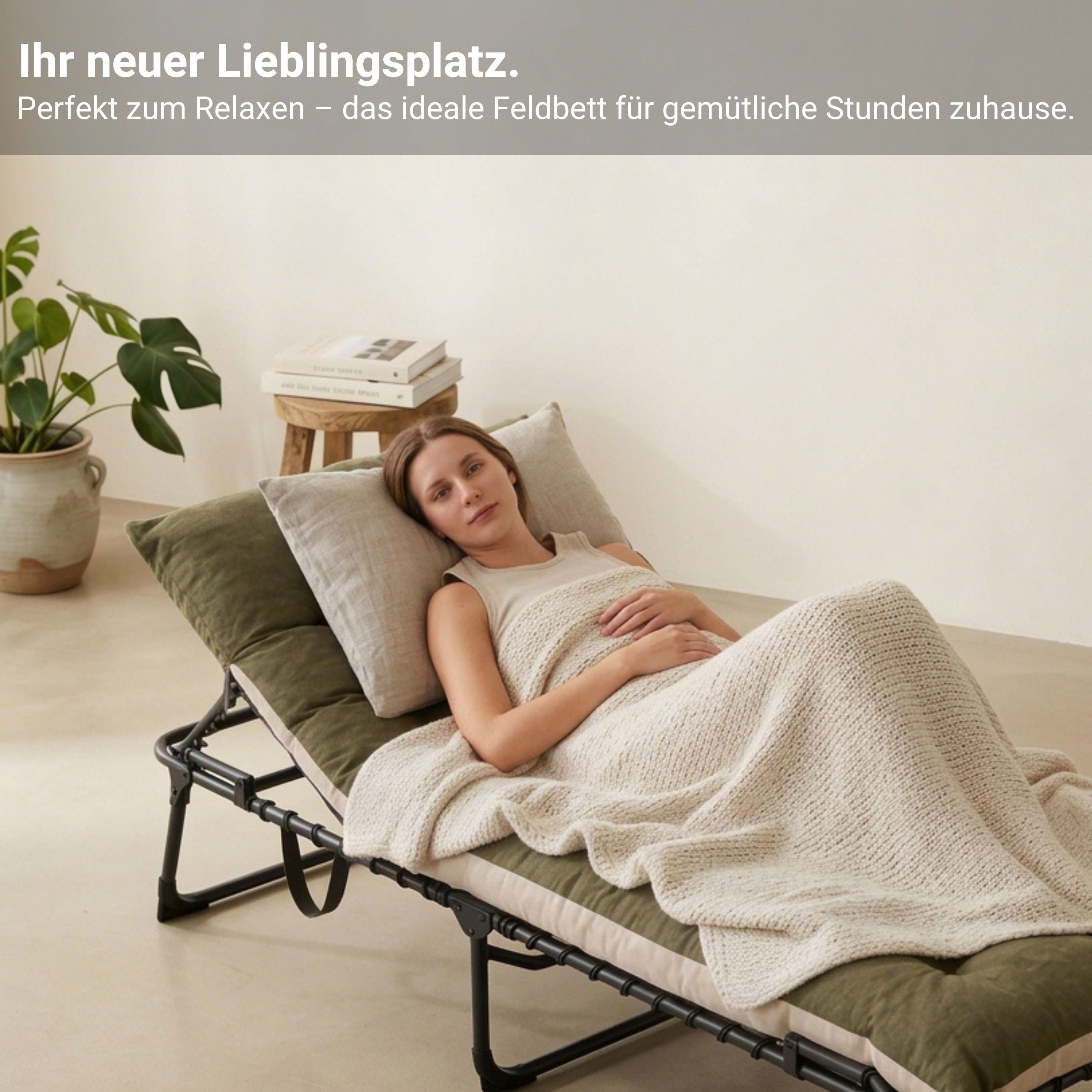 NovaTerra Gartenlounge-Set XXL Outdoor & Camping inkl. Matratze, klappbar, pflegeleicht, robuste Campingliege mit rostbeständigem Gestell, klappbar