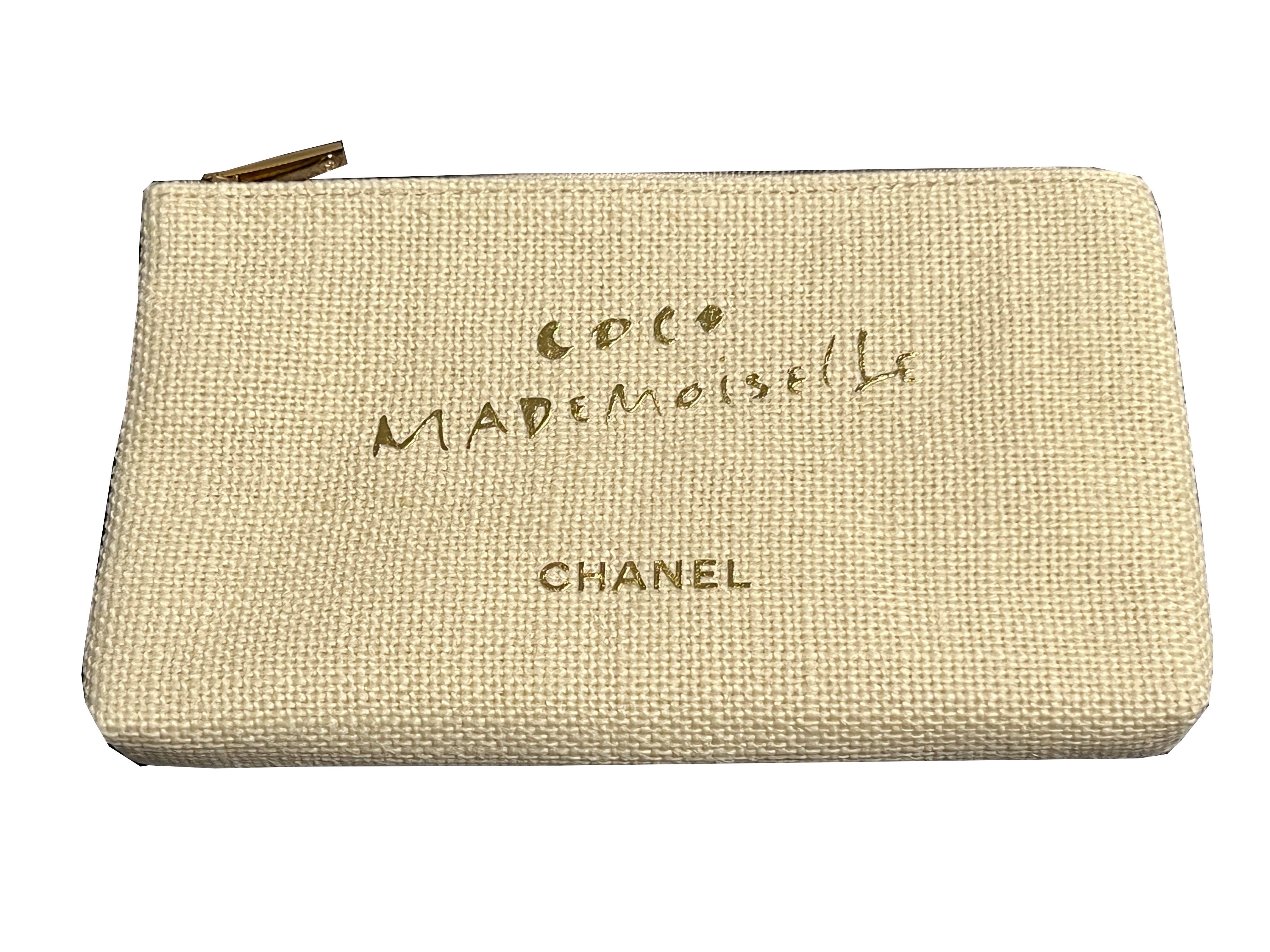 CHANEL Kosmetiktasche Chanel Coco Mademoiselle Kosmetiktasche Kulturbeutel  aus Raphiabast