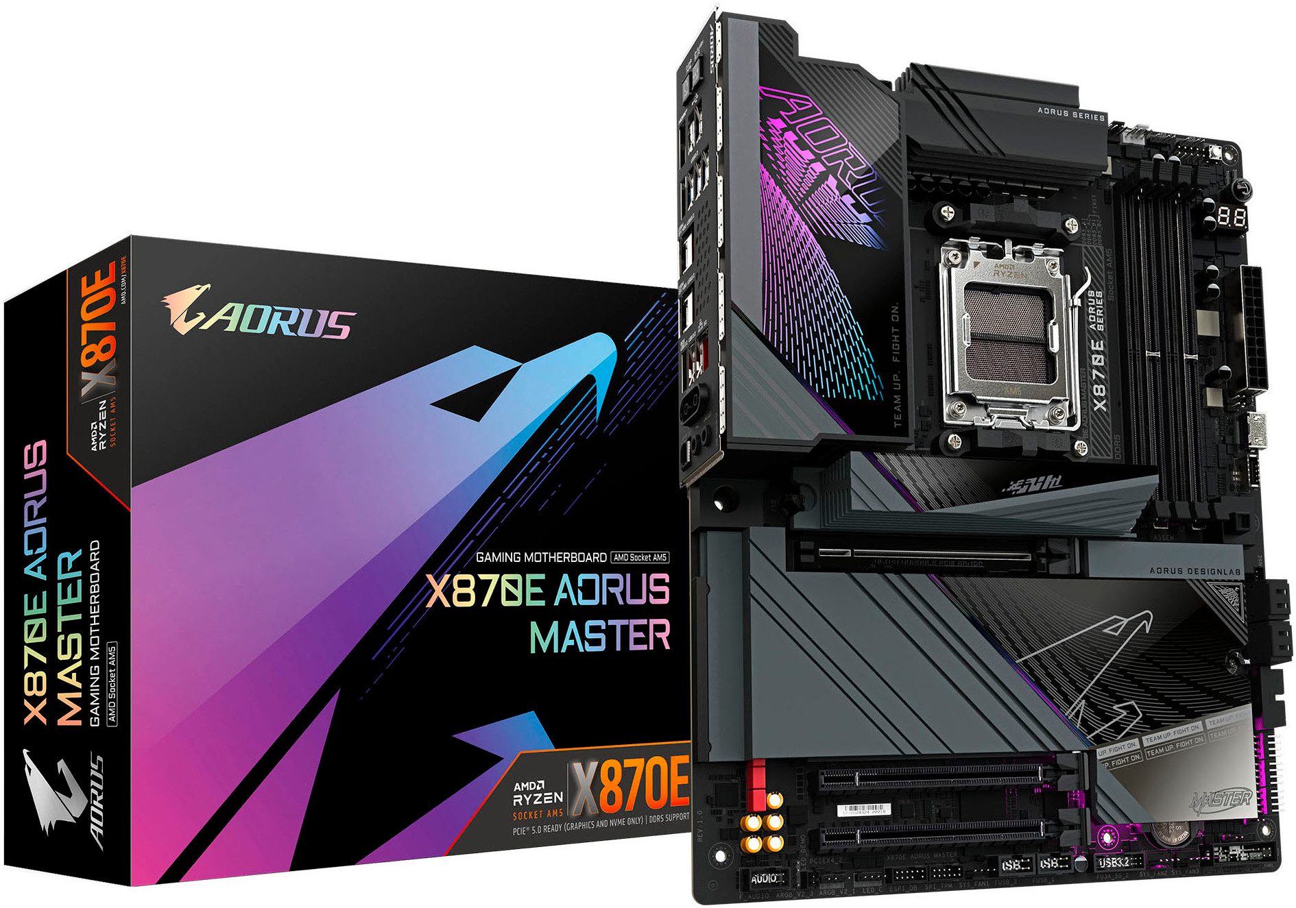 X870E AORUS MASTER Mainboard - Unterstützt AMD Ryzen 9000 CPUs, 16+2+2 Mainboard