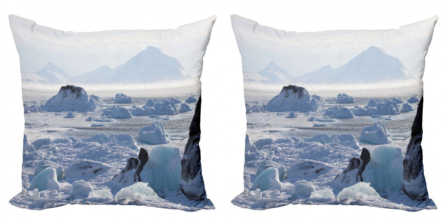 Kissenbezüge Modern Accent Doppelseitiger Digitaldruck, Abakuhaus (2 Stück), Alaska Arctic Winter Eis See