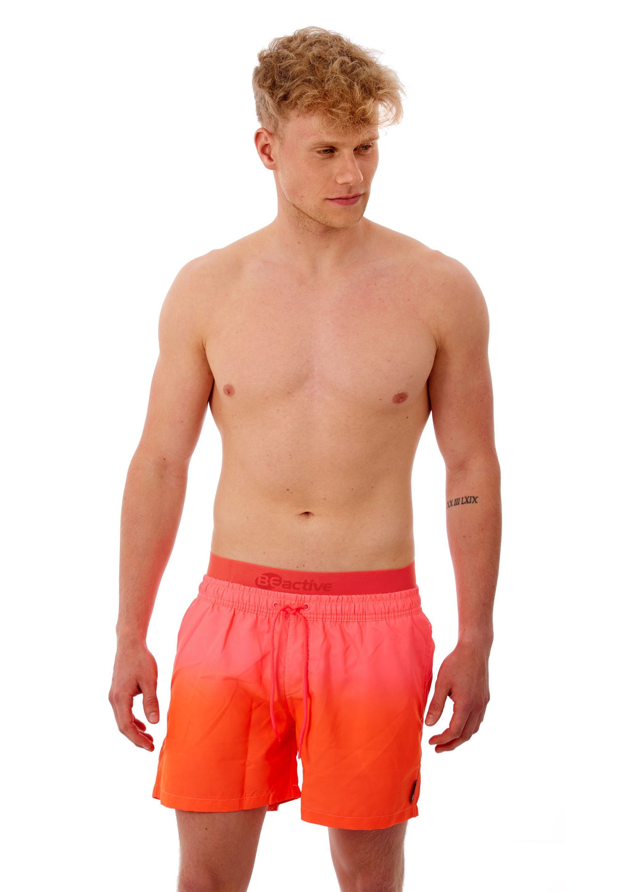 Shorts Badehose coolem Farbverlauf rot Swim Beermann mit (1-St) BEactive Beco