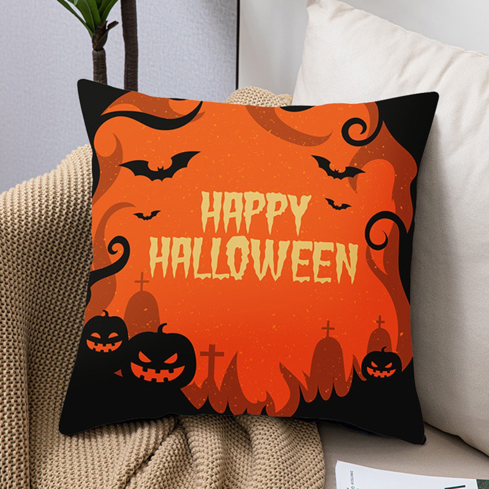 Kissenbezug Halloween-Motiv-Druck-Kissenbezug, Personalisierter, Blusmart 18