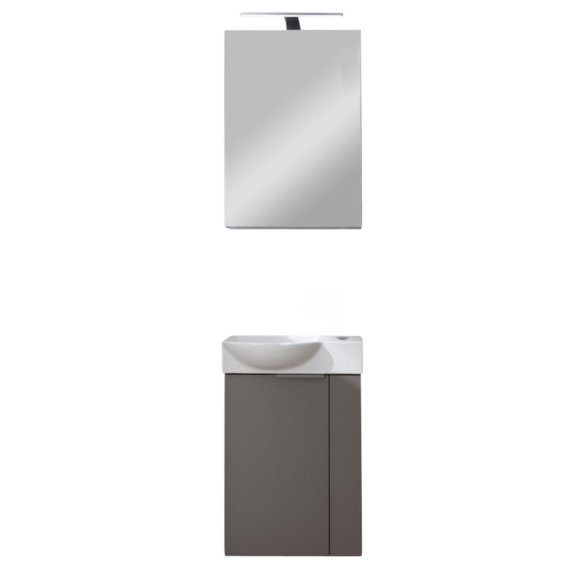 FACKELMANN Badmöbel-Set Badmöbelset, Spiegelschrank, Waschbeckenunterschrank, Aufsatzbecken