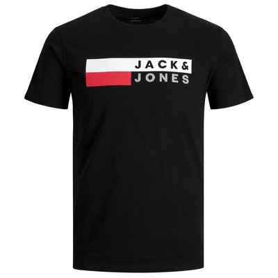 Jack & Jones Rundhalsshirt Große Größen Herren Logo T-Shirt schwarz JJECORP Jack&Jones