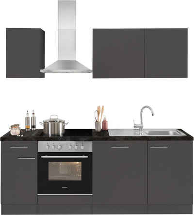 OPTIFIT Küchenzeile Malika, Breite 210 cm, mit Hanseatic-E-Geräten, inkl. Geschirrspüler
