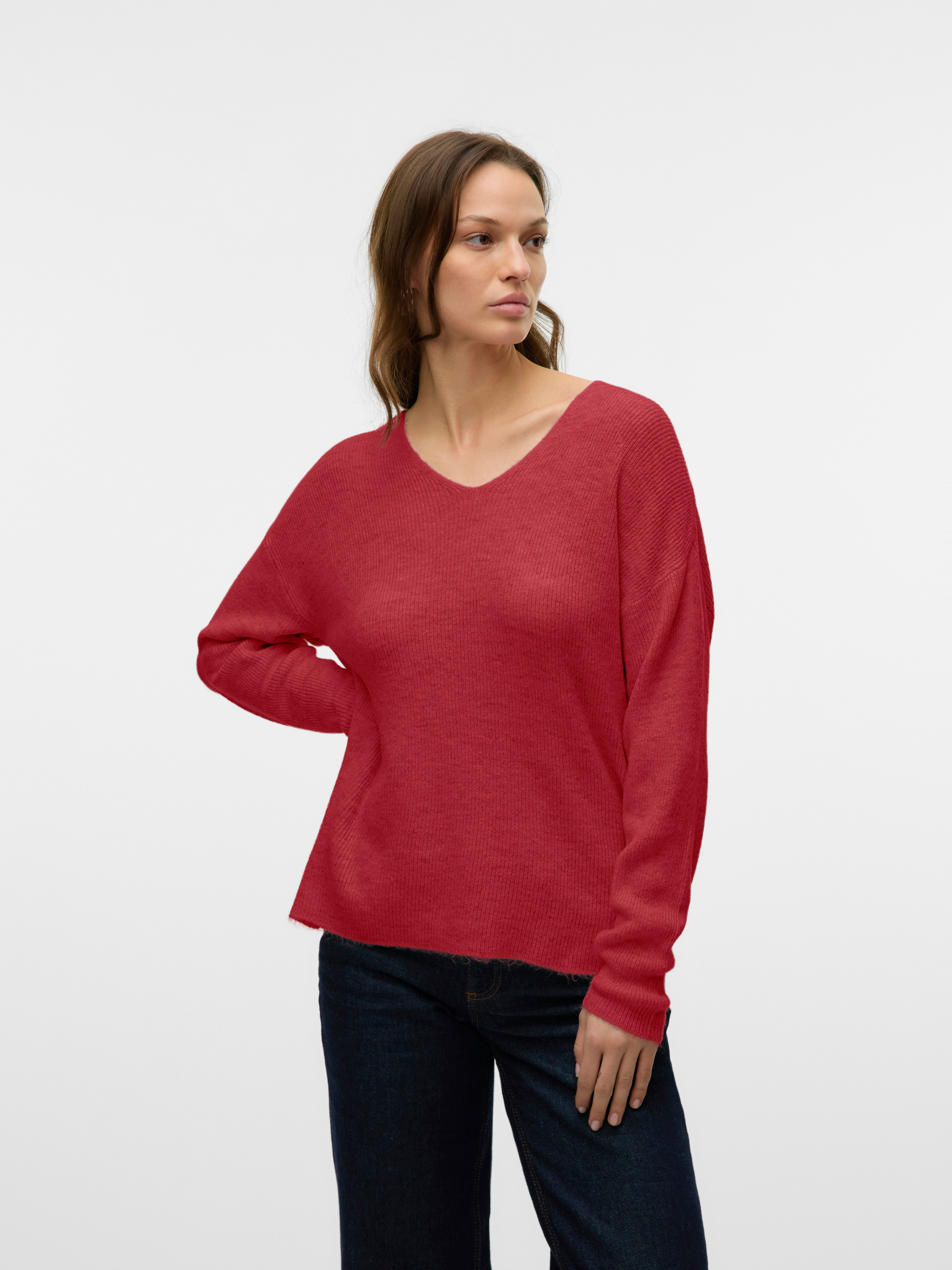 Vero Moda V-Ausschnitt-Pullover VMCREWLEFILE LS V-NECK BLOUSE NOOS günstig online kaufen