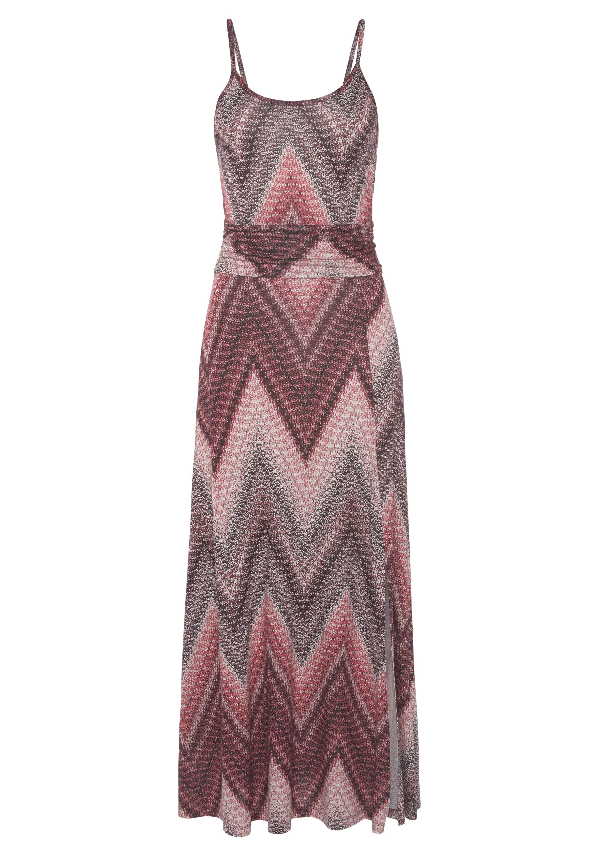 LASCANA Midikleid mit Zick-Zack-Muster und Schlitz, weiches Jerseykleid, So günstig online kaufen