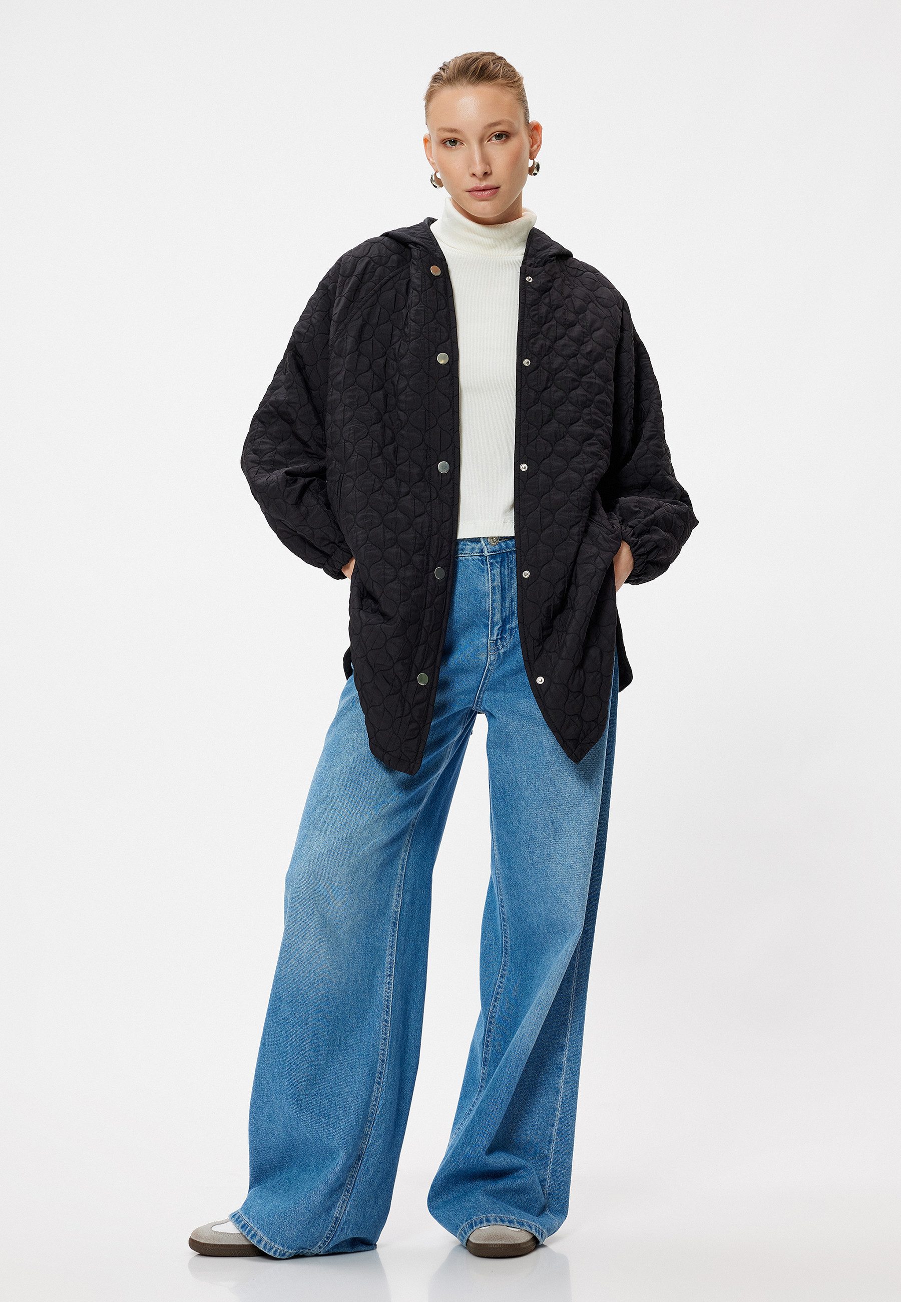 Koton Regenmantel Oversize Mit Druckknopfdetail