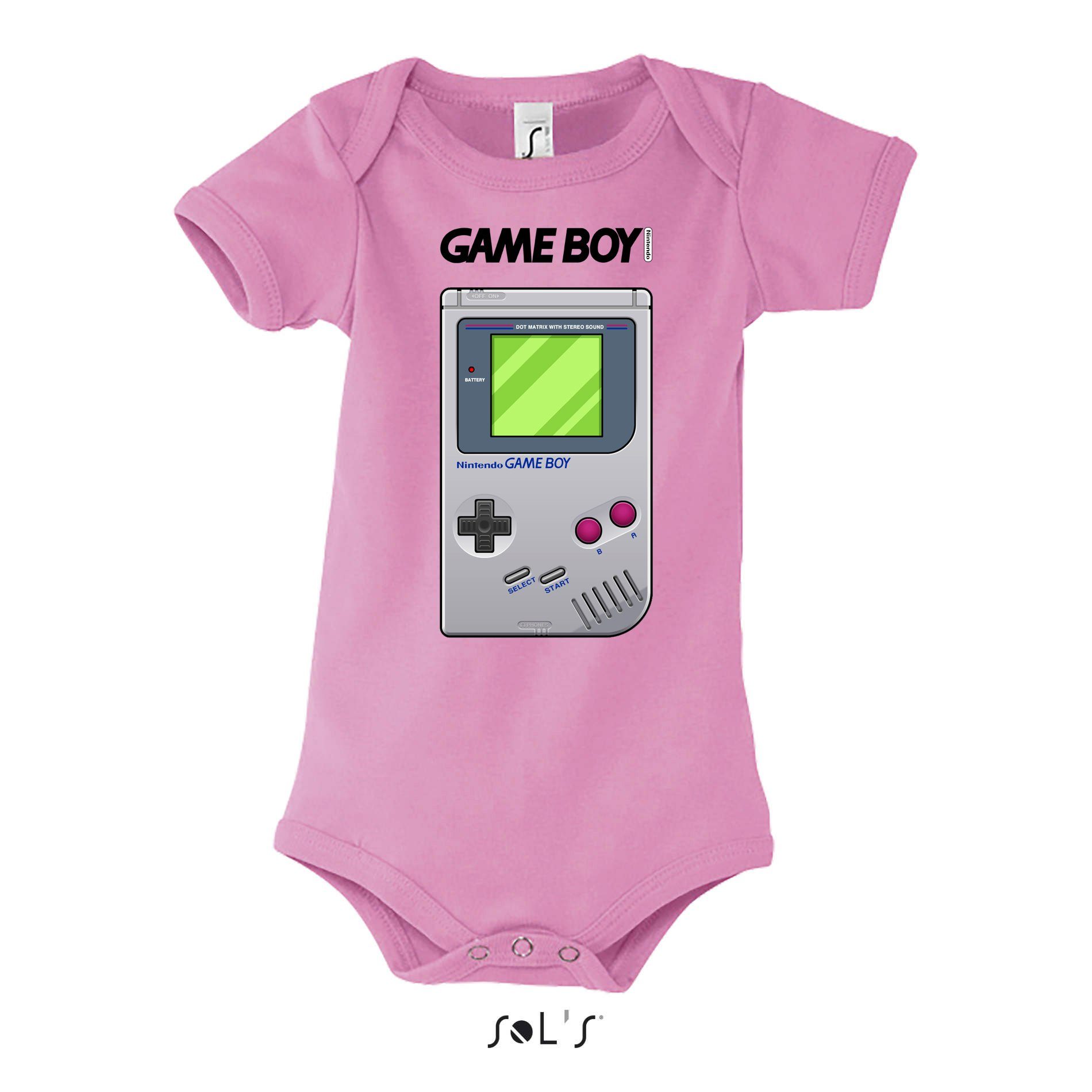 Logo Brownie Kinder Retro Game & Nintendo Gamer Boy Rosa Strampler Konsole Blondie Baby