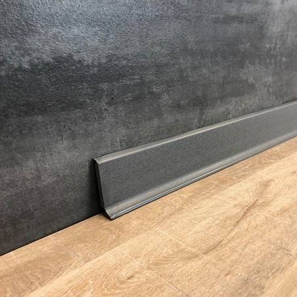 PROVISTON Sockelleiste Hartschaum PVC, 12.8 x 60 x 2500 mm, Basalt, Kunststoff Fußleiste