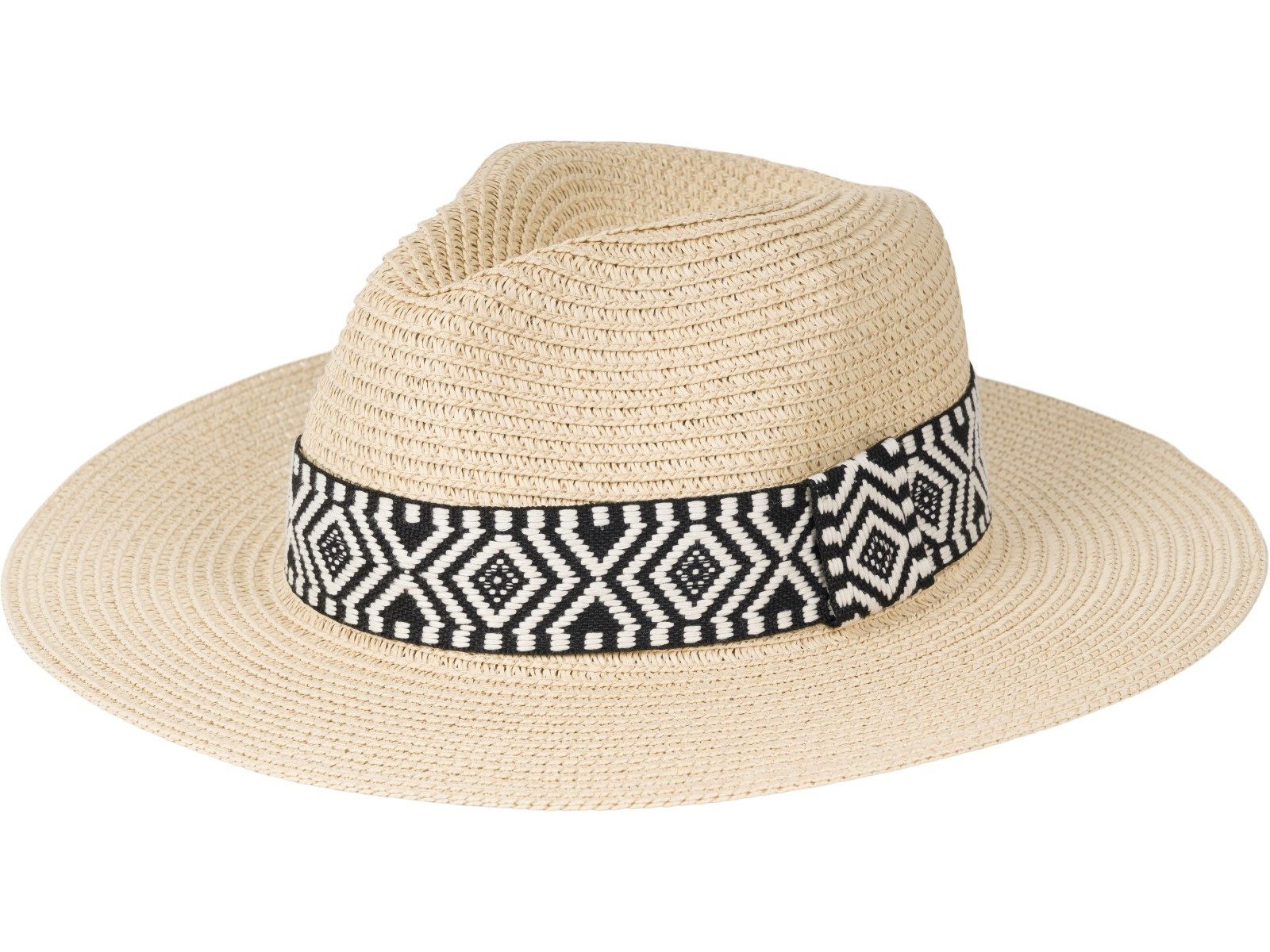 styleBREAKER Sonnenhut Panama Strohhut Hutband Azteken Muster (1-St)