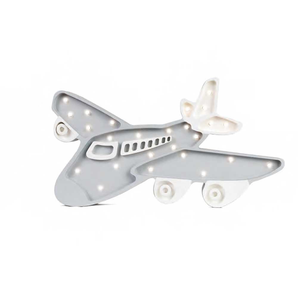 Grau Kinderleuchte Tischleuchte little lights Flugzeug