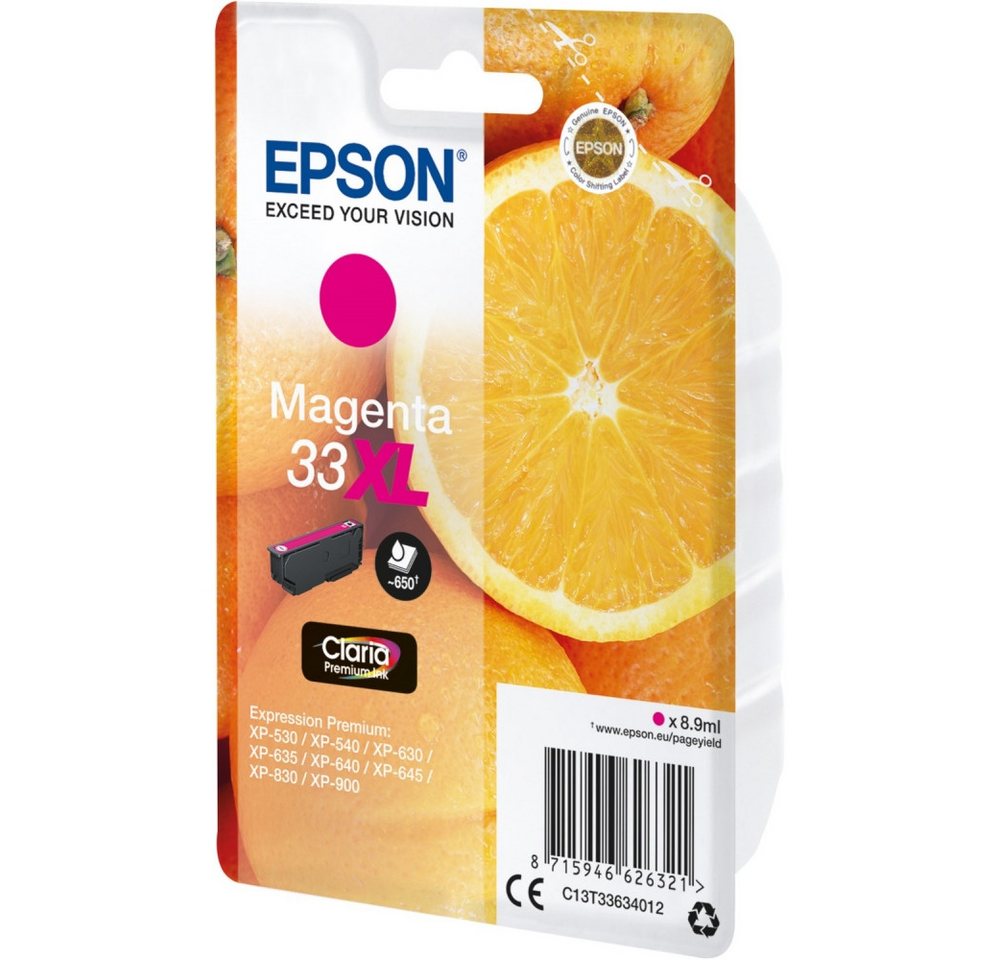 Thumbnail - Epson Epson 33XL Claria Premium Tintenpatrone magenta für Drucker Tintenpatrone (Echt/Original, Hochwertige Epson Claria...
