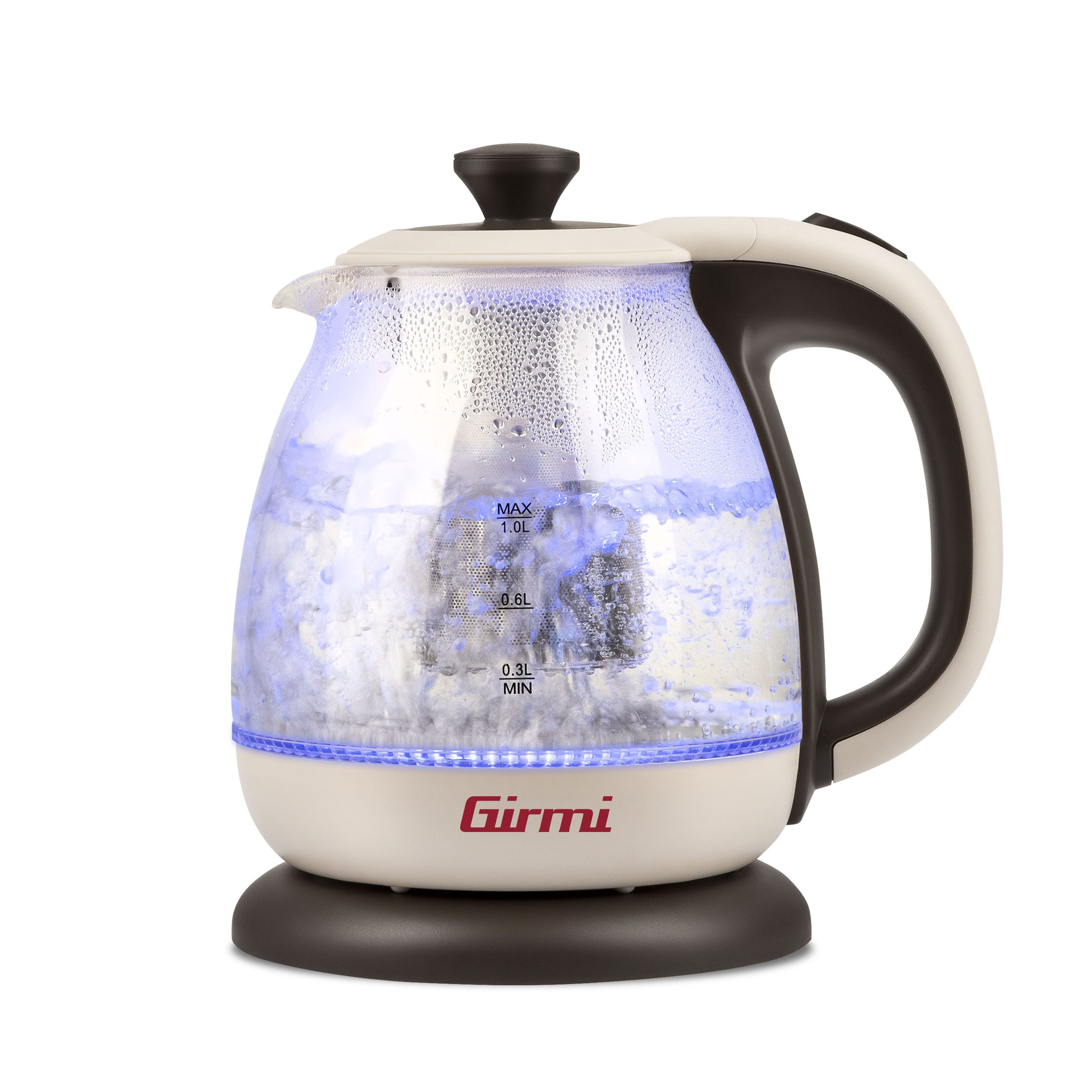 Girmi Wasserkocher BL41 Teekocher, 1,0 l, 1100 W, Glaskanne, herausnehmbarer Edelstahlfilter, 1 l, 360°-Basis