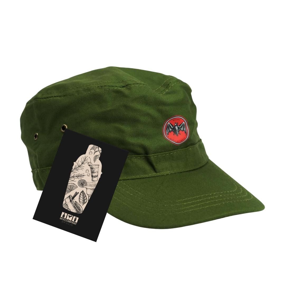 Mixcompany Gläser-Set Bacardi Rum Military Cap – Grüne Kappe für den Sommer