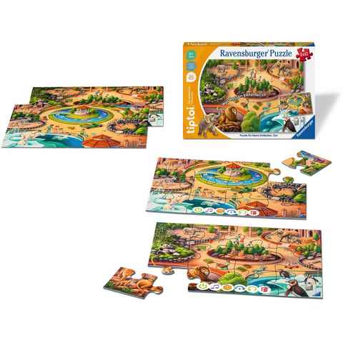 Ravensburger Puzzle tiptoi® Puzzle für kleine Entdecker: Zoo, 12 Puzzleteile, Made in Europe, FSC® - schützt Wald - weltweit