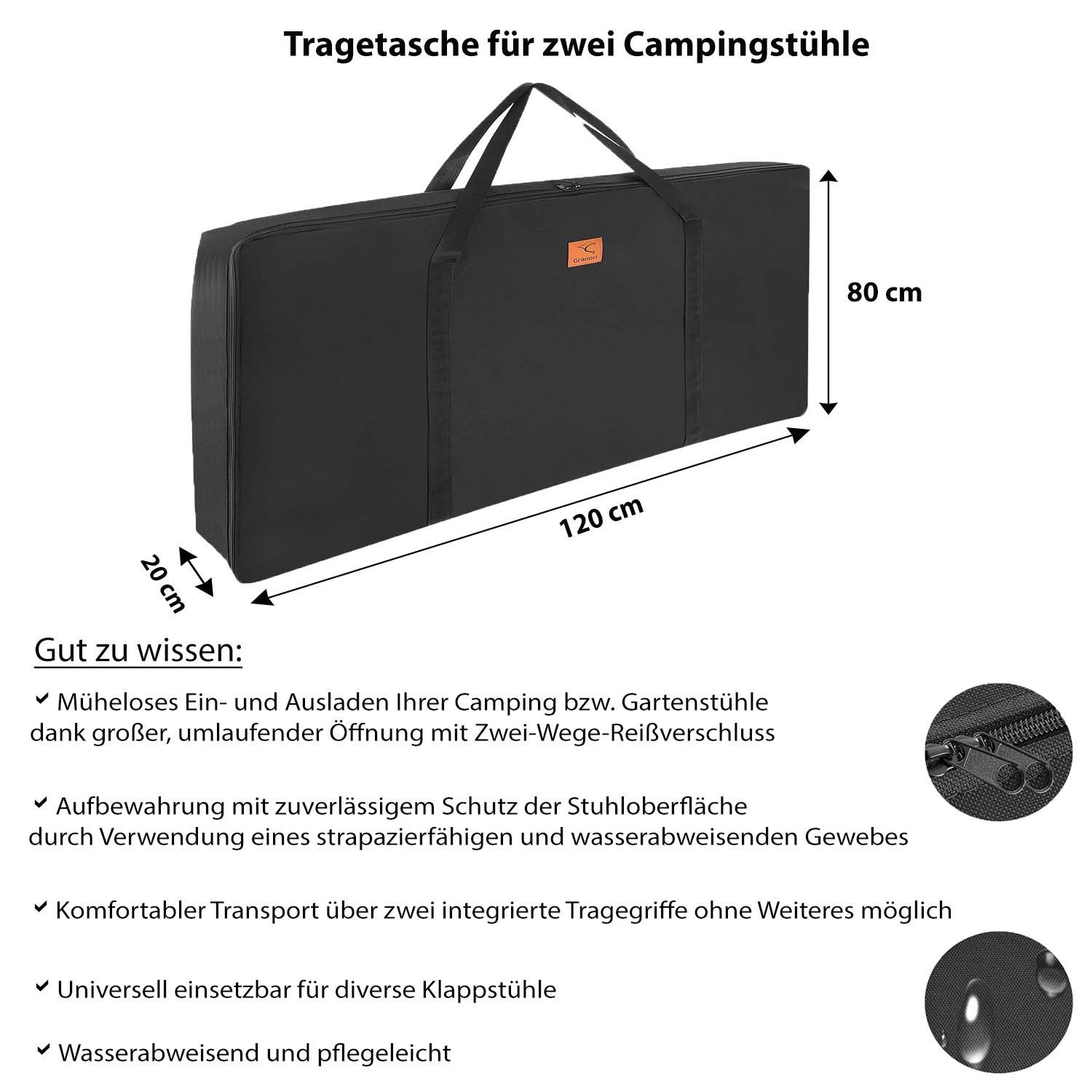 Granori Gartenmöbel-Schutzhülle 120x80x20 cm – Transporttasche für Klappstü günstig online kaufen