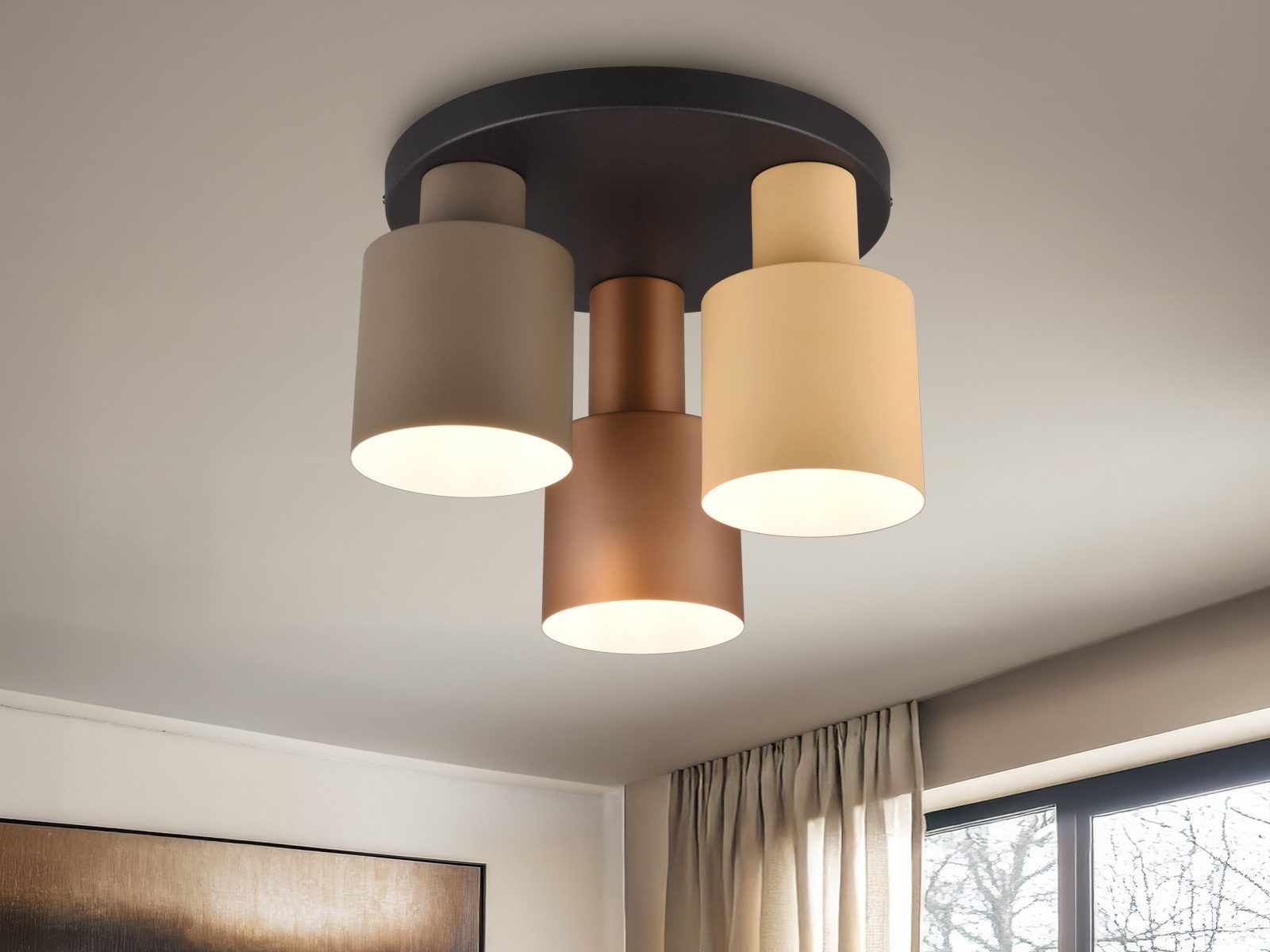 TRIO Leuchten LED Deckenleuchte, Dimmfunktion, LED wechselbar, warmweiß, di günstig online kaufen