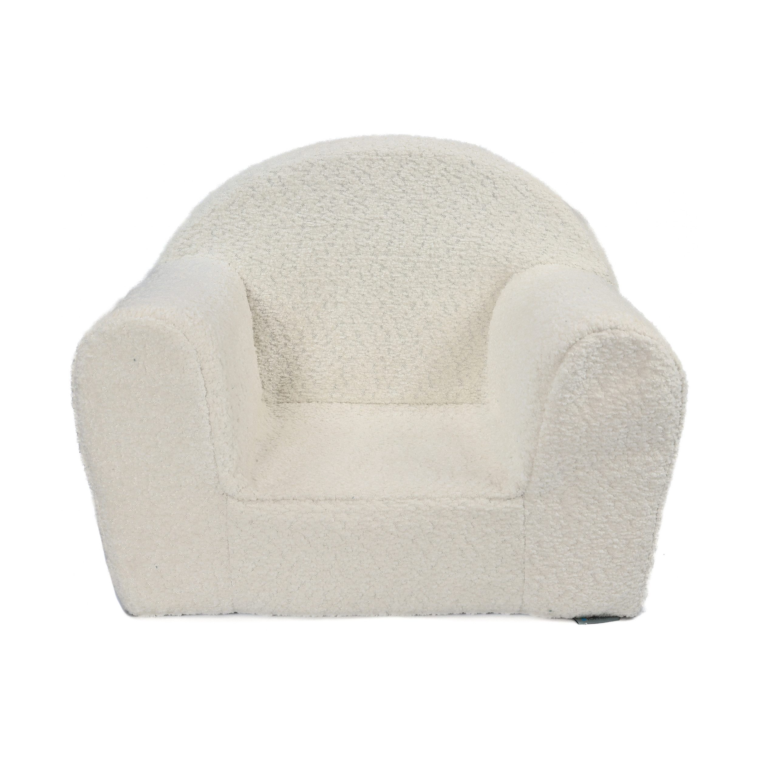 FORTISLINE Kindersessel Mini in Teddy-Stoff Kuschelsessel Babysessel Spielsessel rund, Der Bezug ist abnehmbar und waschbar – Bild 3 von 4