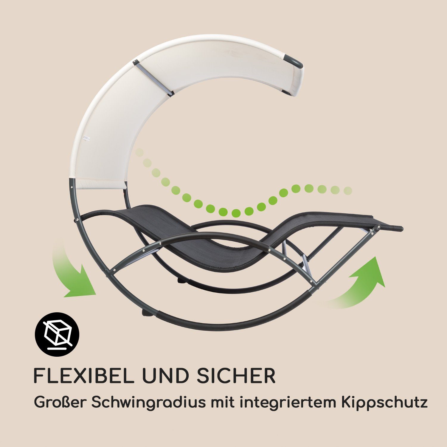 blumfeldt Gartenliege The Big Easy, Schwingeffekt, ergonomisch geformte Gartenliege, robuste Konstruktion