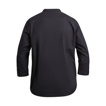 virblatt Kurzarmhemd Herren Sommerhemd, Baumwolle, Männer Hemd Hippie Hemd Fischerhemd 3/4 Ärmel, Mandarinkragen