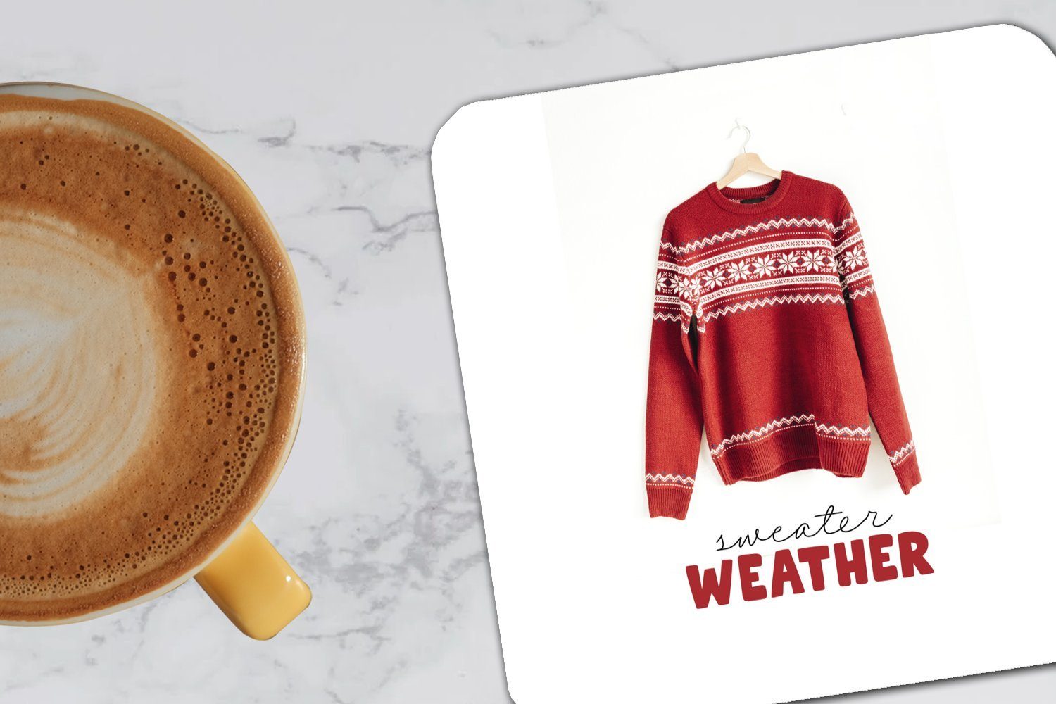 Tasse MuchoWow Pullover Glasuntersetzer Korkuntersetzer, Untersetzer, Winter, - Weihnachten Glasuntersetzer, Tischuntersetzer, Gläser, für 6-tlg., - Zubehör