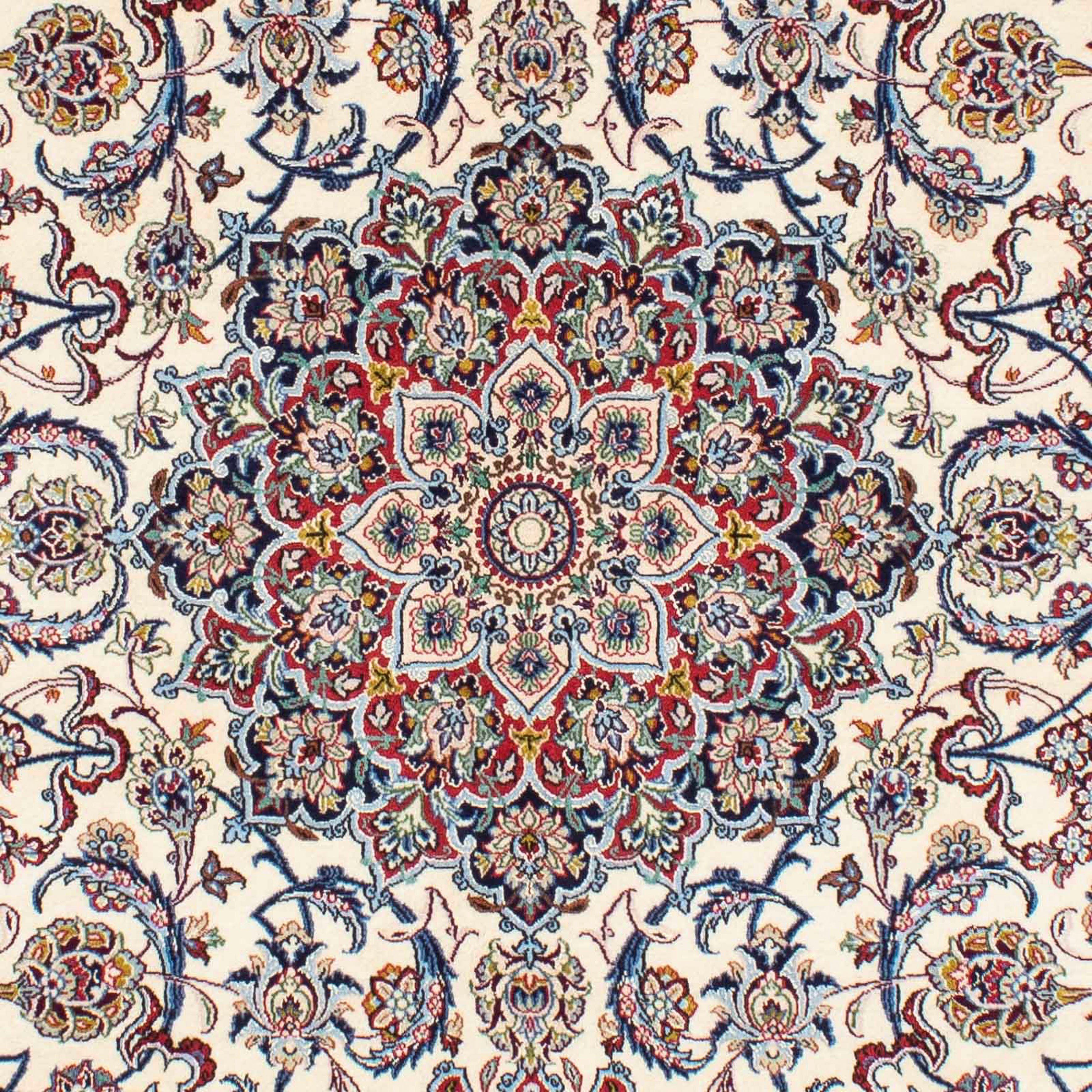 Orientteppich - 161 Zertifikat Perser Höhe: 6 Einzelstück - mit - Premium - x Wohnzimmer, Isfahan rechteckig, cm morgenland, beige, 238 Handgeknüpft, mm,