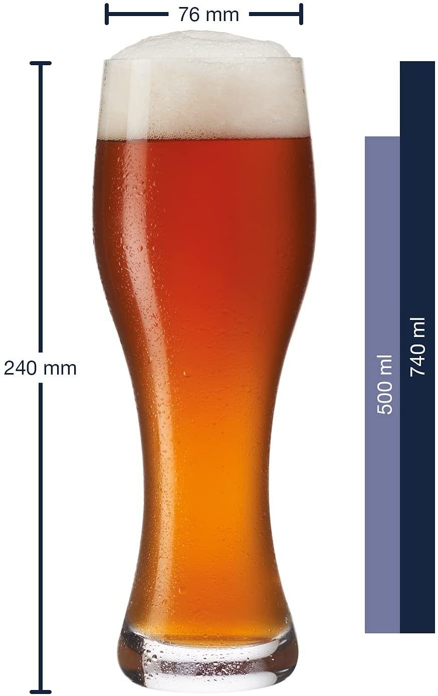 GRAVURZEILE Bierglas Leonardo Weizenglas mit Gravur - Papa ist der Beste, Glas, Bierglas als Geschenk für Papa zum Vatertag - 0,5l