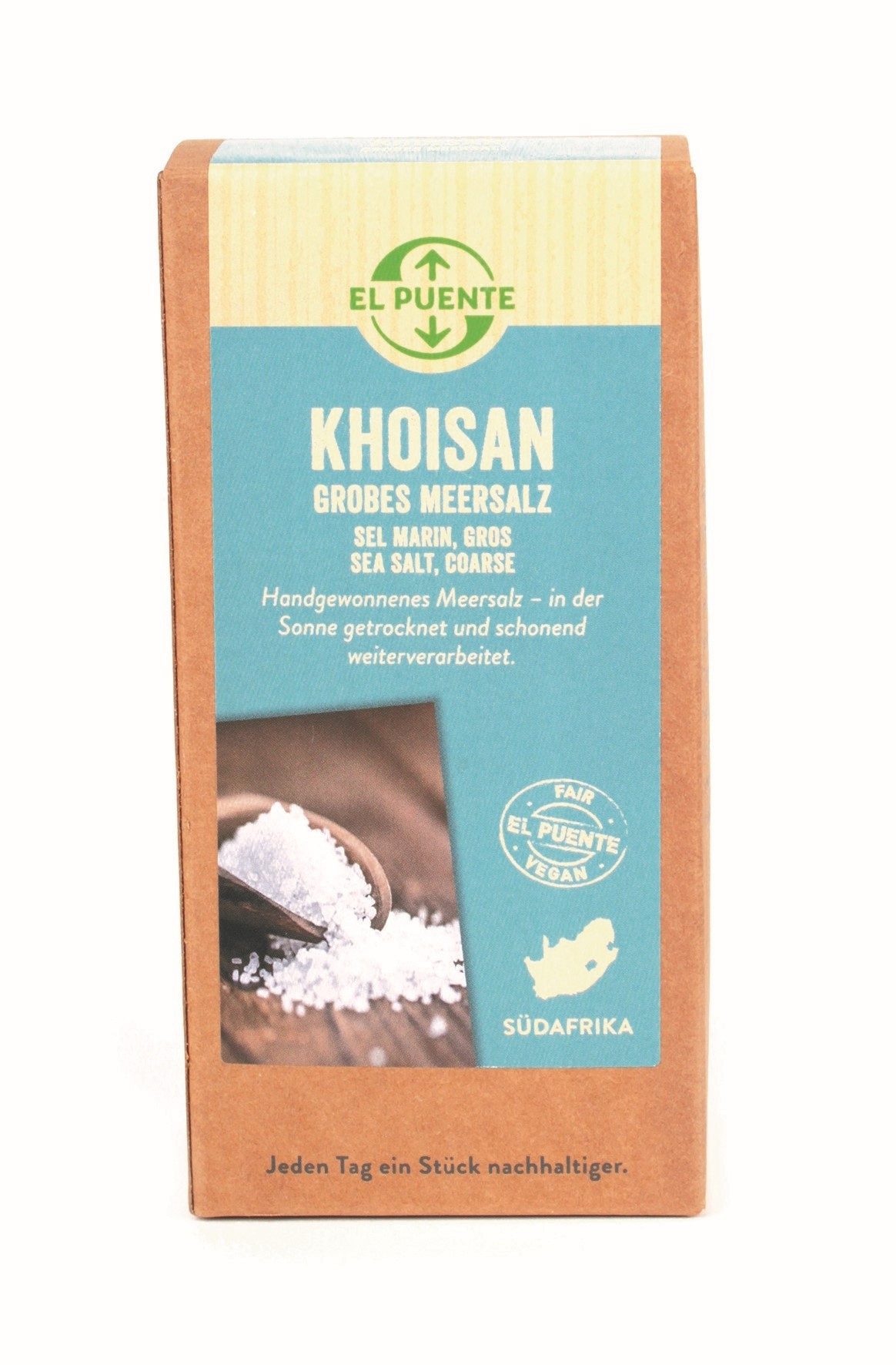 El Puente Gewürz Khoisan Grobes Meersalz, Fair Trade, Vegan, Glutenfrei, Fair Trade