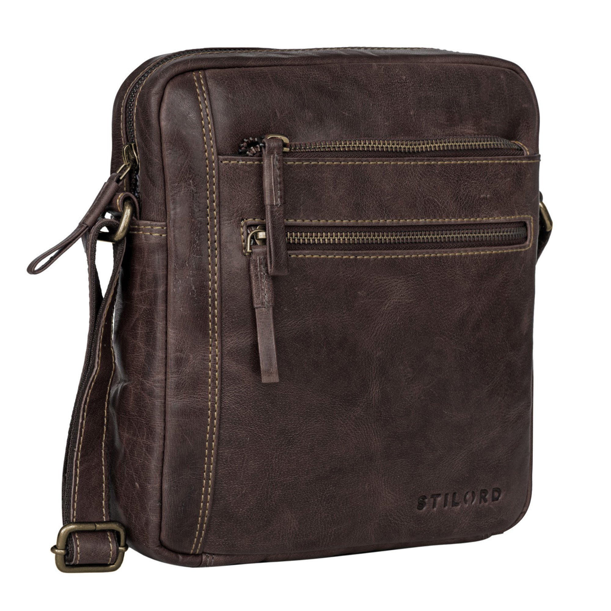 STILORD Schultertasche "Garcia" Kleine Umhängetasche Echtleder