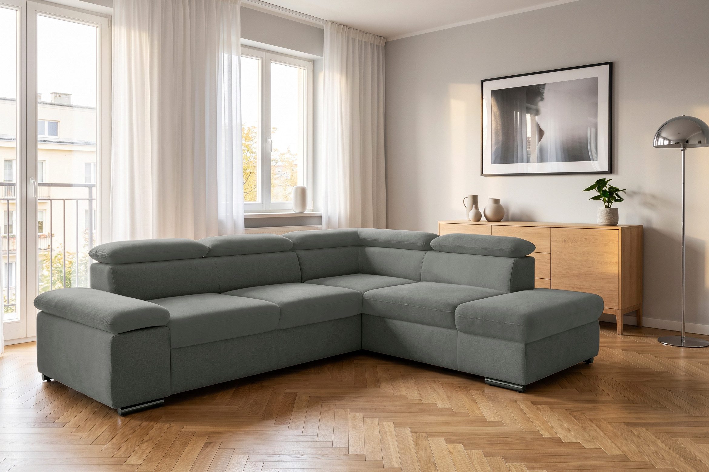 sit&more Ecksofa Valantine L-Form, B: 272 cm, Armteilverstellung, Kopfteilverstellung, optional Schlaffunktion, Komfortsofa, modern