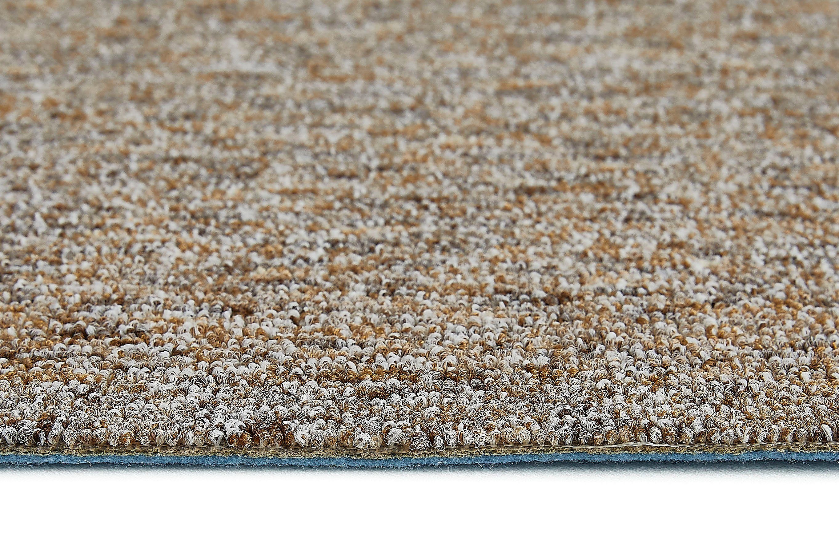 Teppichboden Coupon Feinschlinge Gambia, meliert, oder strapazierfähig, 400 dunkelbeige mm, cm Höhe: pflegeleicht 500 rechteckig, Andiamo, Breite 7,2 cm