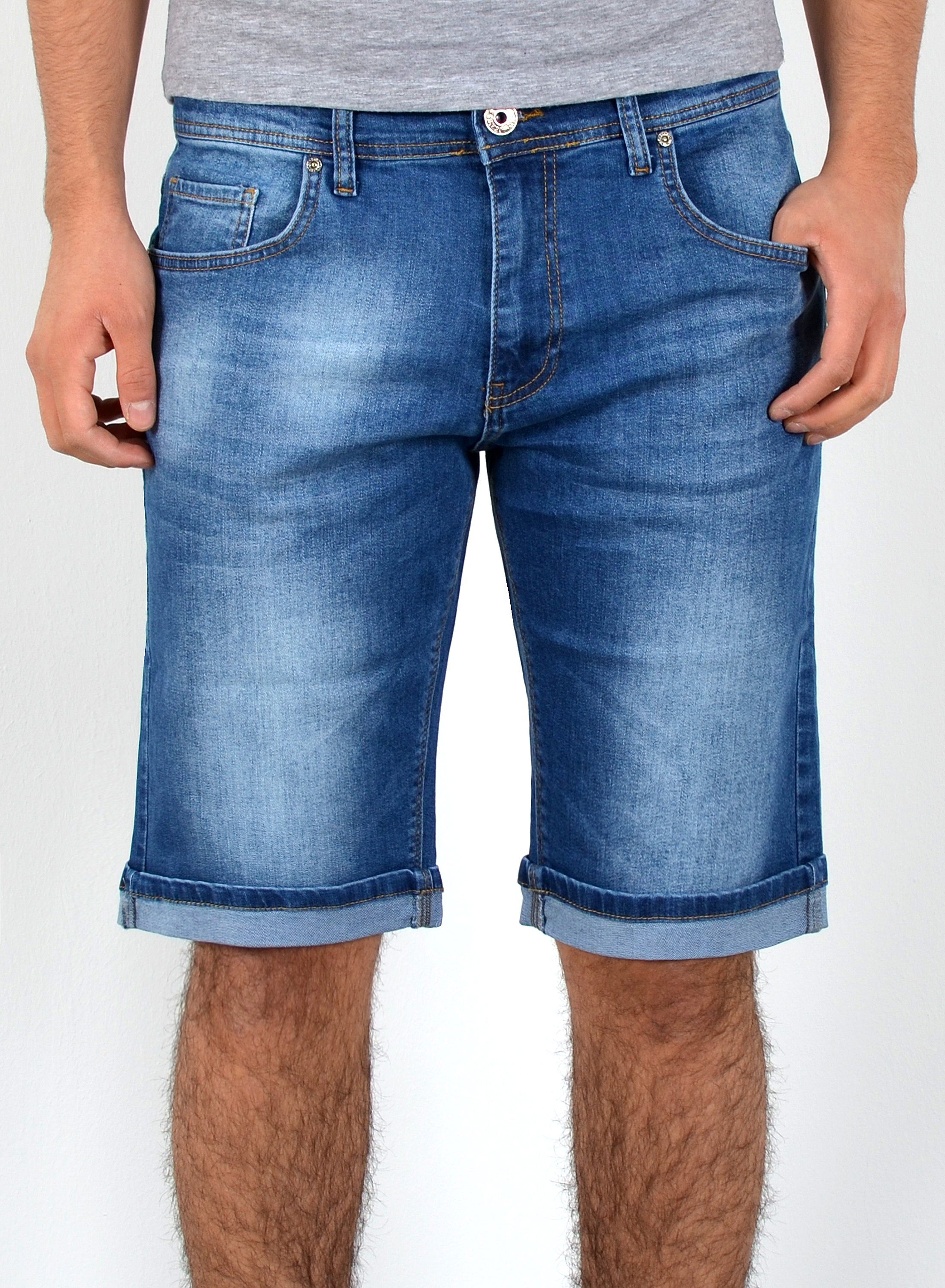 Herren mit Herren kurze A360 Jeans Look, Herrren mit kurze Shorts Destroyed Hose, Jeansshorts Große Herren Jeanshose, Jeansshorts Rissen mit bis Herren Jeans ESRA Herren Shorts Hose Regular Jeans Hose Stretch, Comfort Straight A361 Jeans Capri Übergröße Capri Pocket, 5 Herren Plussize Größe, Capri Jeanshose Blau /