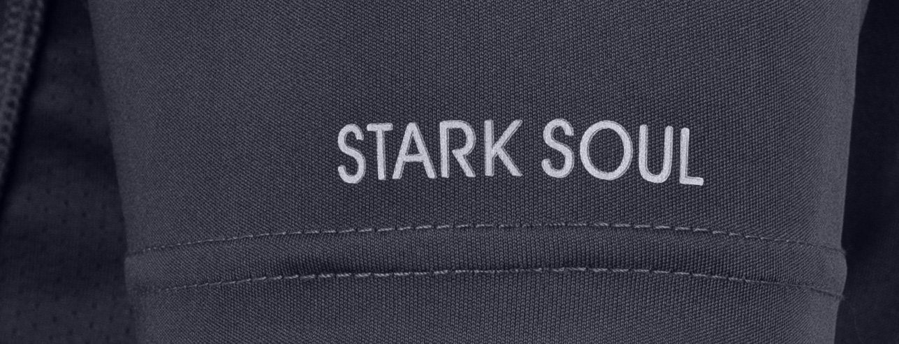 Stark Soul® Funktionsshirt Sportshirt, Fitness "Reflect", seitlichen Mesh-Einsätzen Kurzarm T-Shirt Grau mit Funktionsshirt