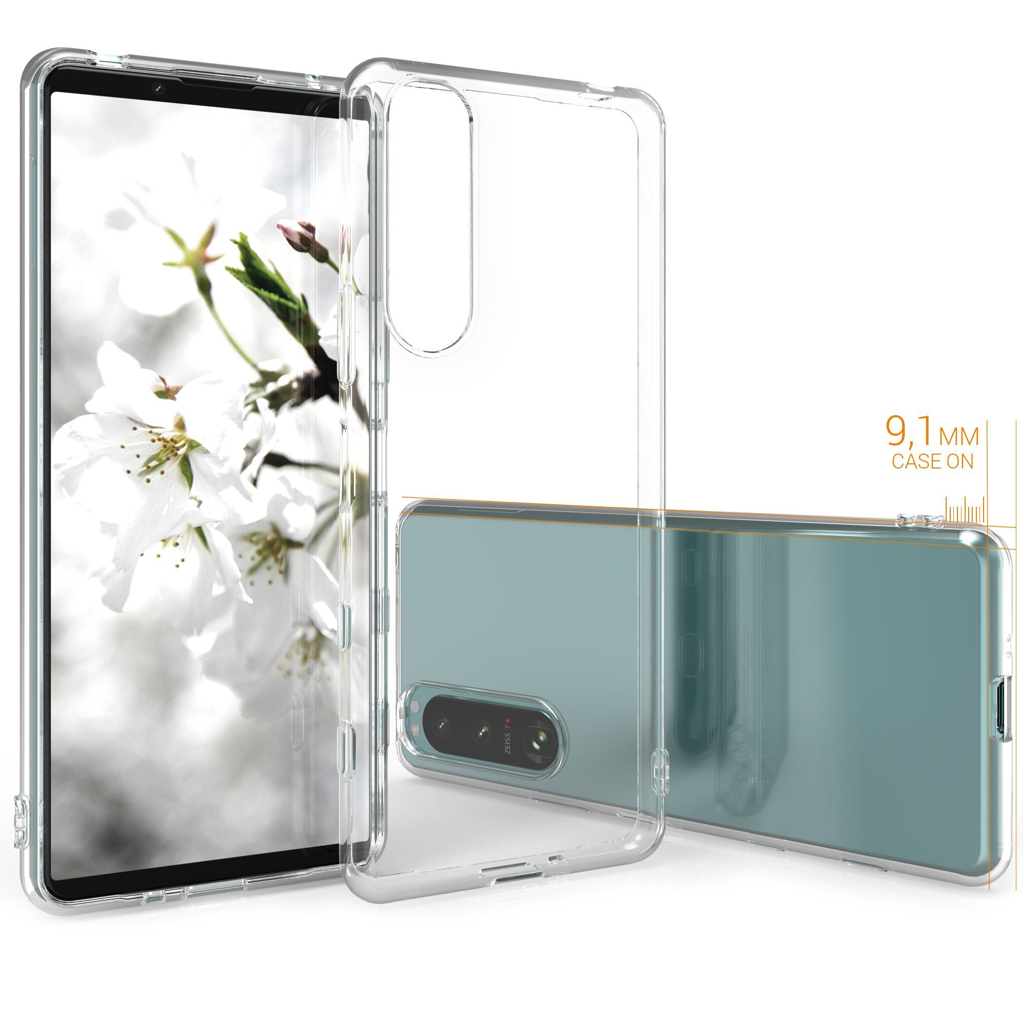 kwmobile Handyhülle Hülle für Sony Xperia 5 III, Silikon Handyhülle transparent - Handy Case gummiert