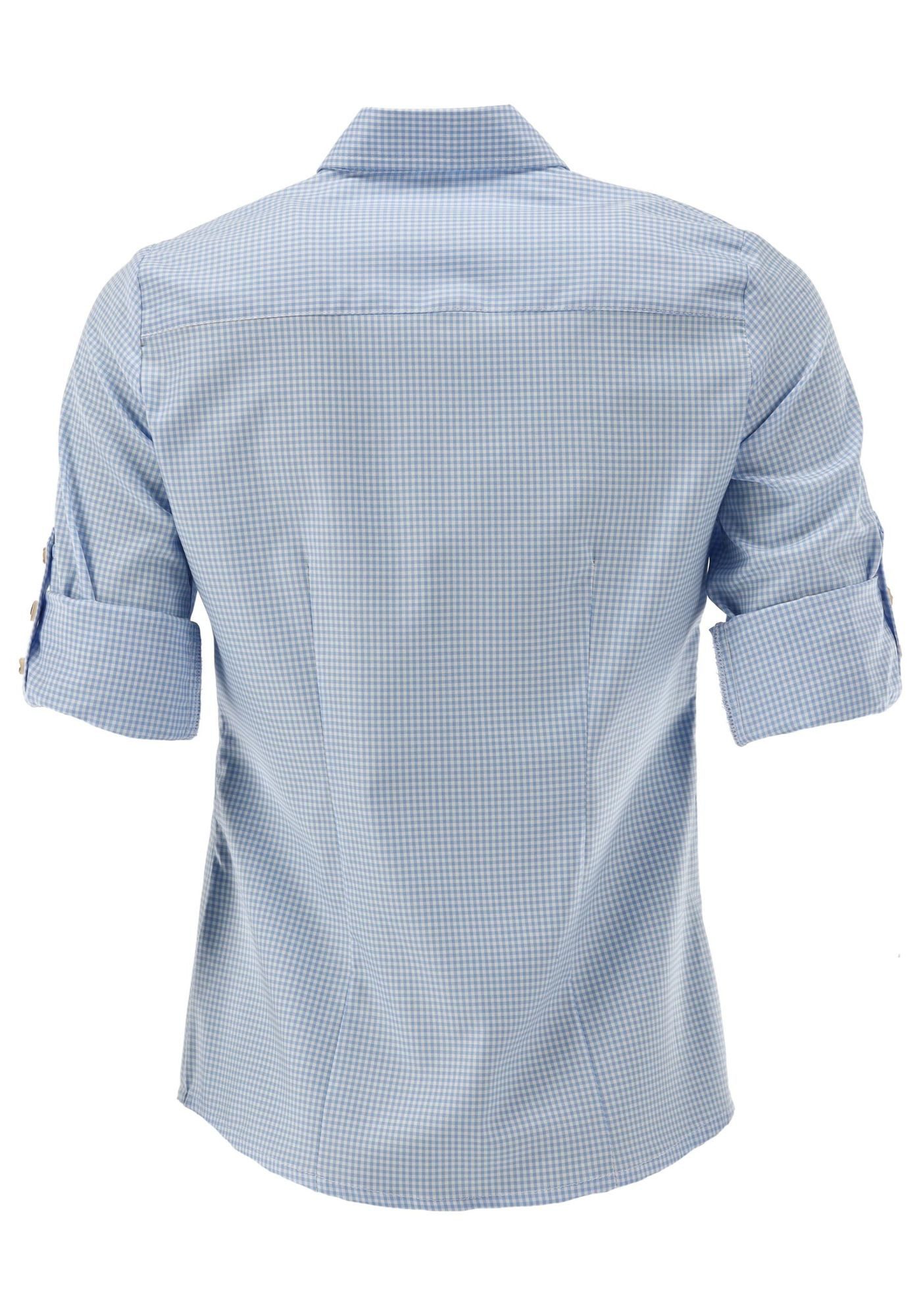 OS Trachten Trachtenbluse Vapex Tailliert, Haifischkragen, Stickerei auf Kn günstig online kaufen