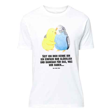 Mr. & Mrs. Panda T-Shirt Wellensittich Liebe - Weiß - Geschenk, Kuscheln, Umarmung, Ehefrau, D (1-tlg)