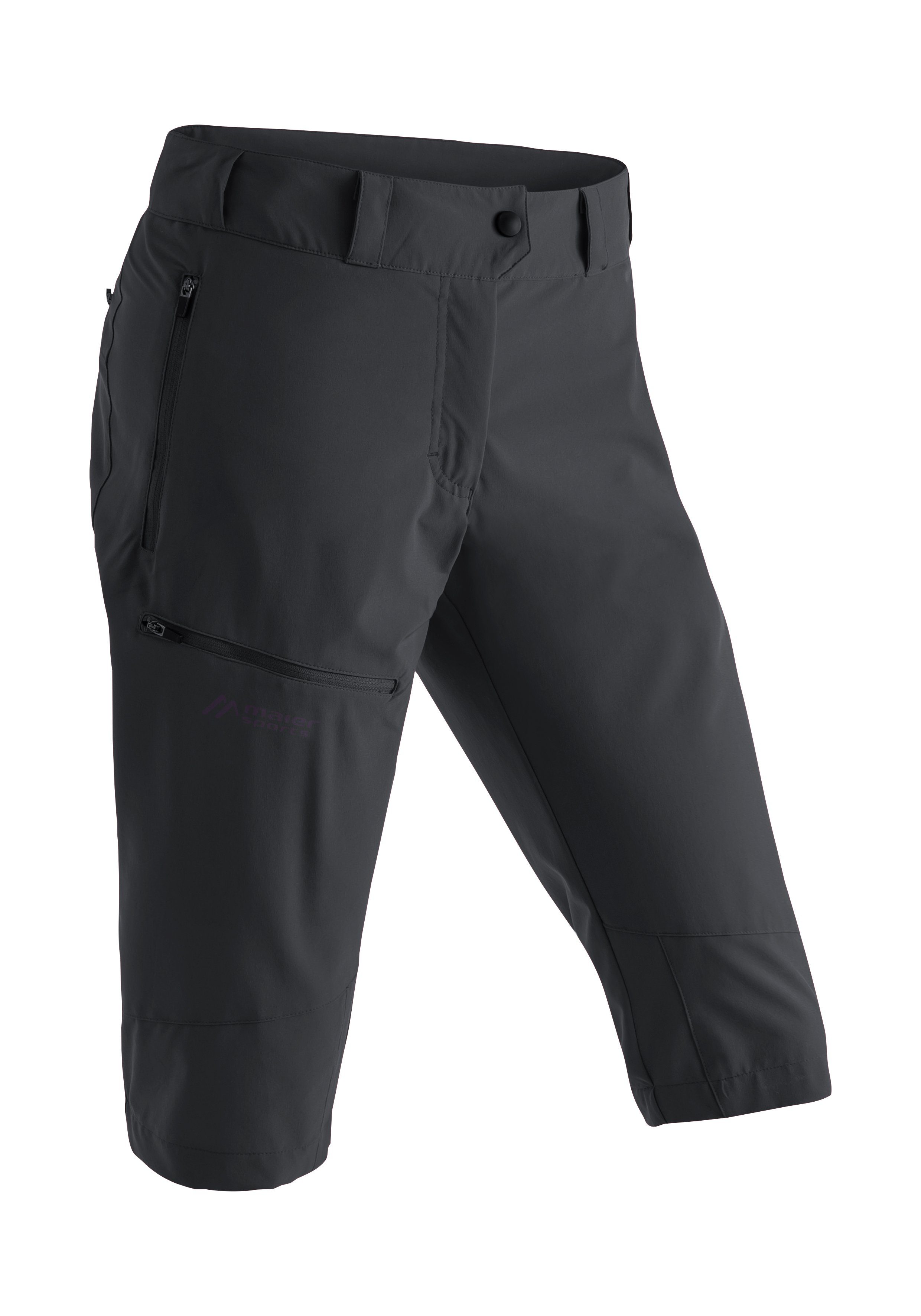 Maier Sports Funktionsshorts Latit W schwarz mit Capri Technologie dryprotec Outdoor-Capri Nachhaltige