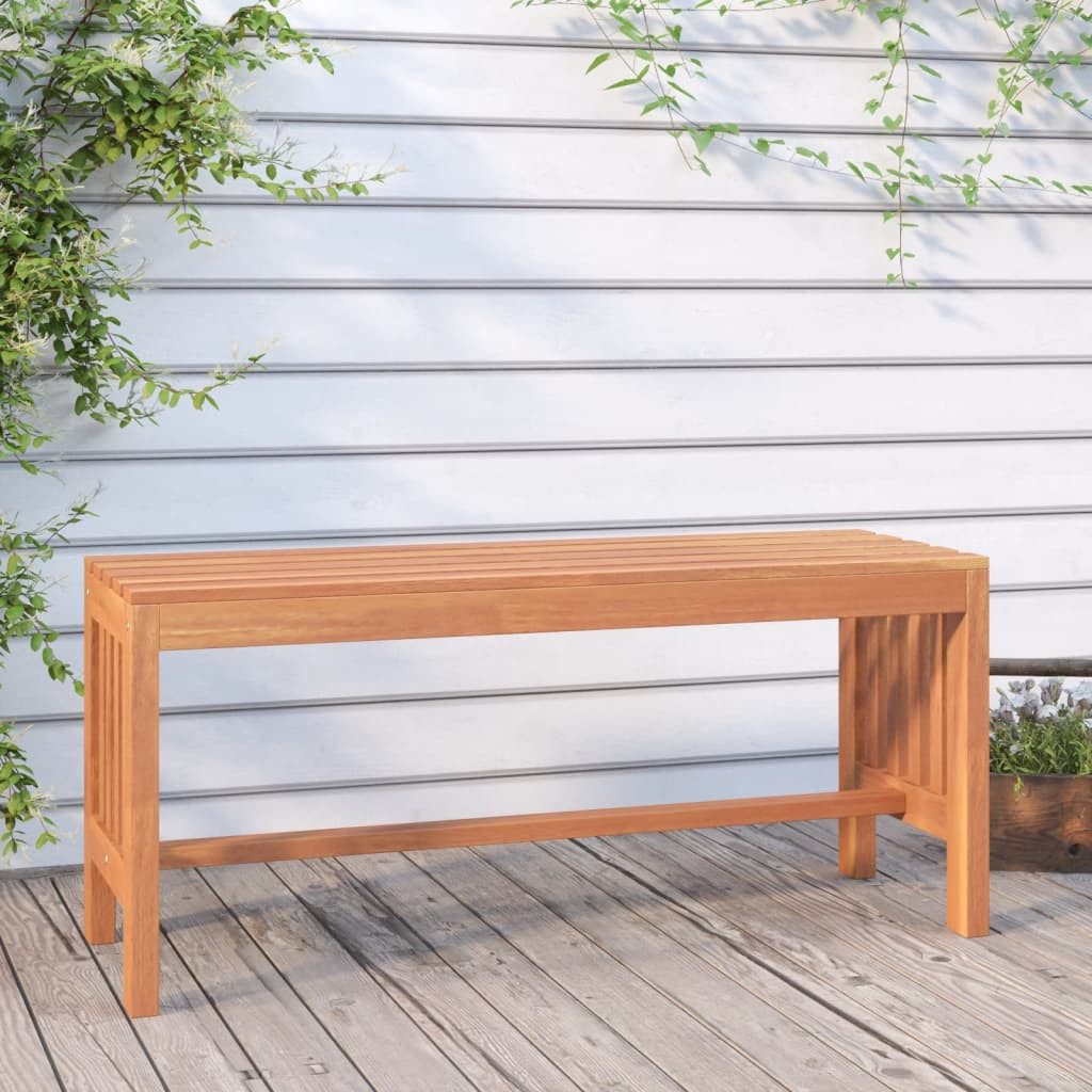 vidaXL Gartenbank 110 x 35 x 45 cm Gartenbank 110 cm Massivholz Eukalyptus Gartenbank Ho