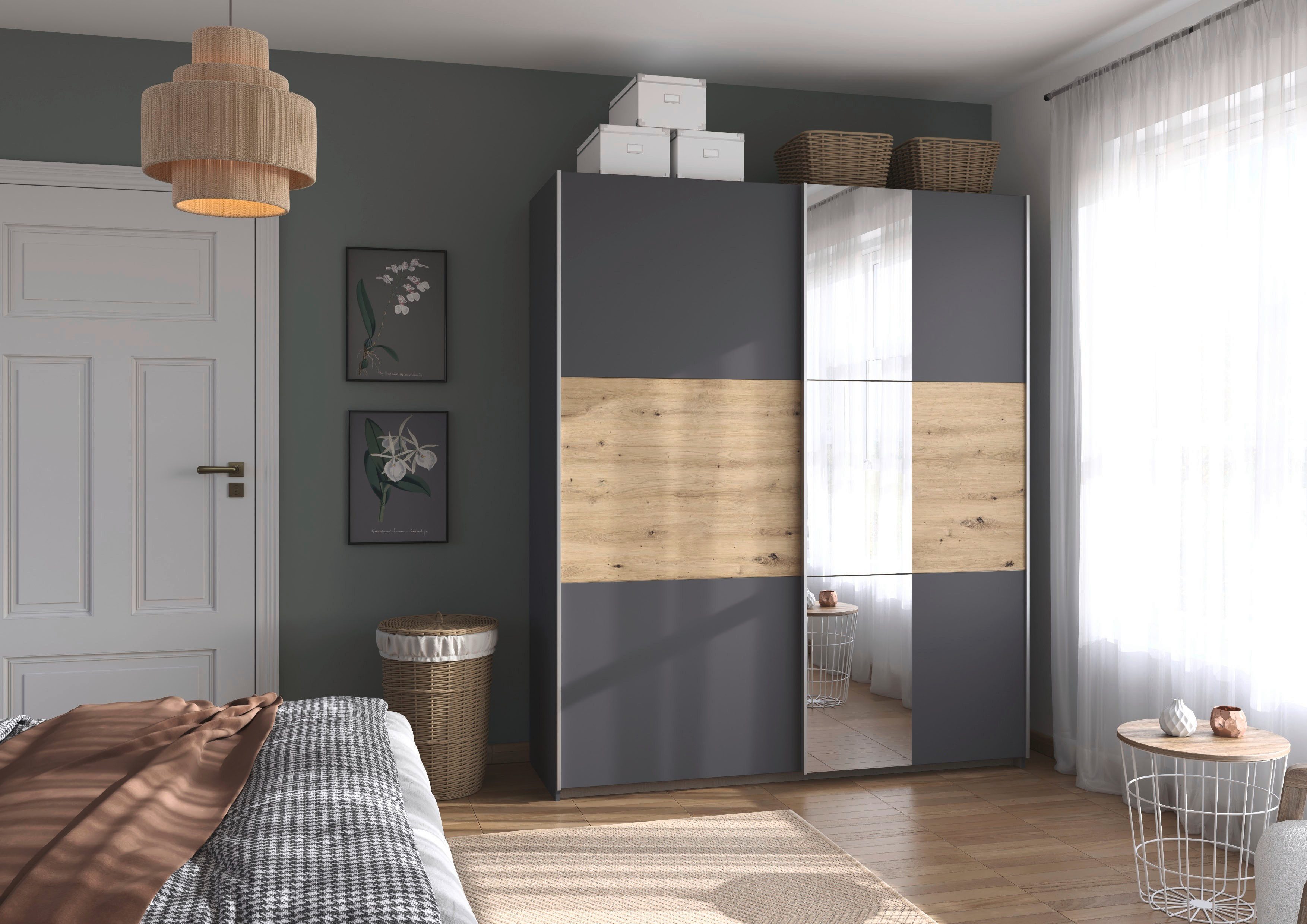 OTTO home Kleiderschrank Mehrzweckschrank Aktenschrank Möbel Mietswohnung TOPSELLER ASTANA (3 Ausstattungen BASIC/CLASSIC/PREMIUM (inkl. SOFT-CLOSE-FUNKTION) mit 3 Spiegelelementen, Metallgriffleisten alufarbig MADE IN GERMANY