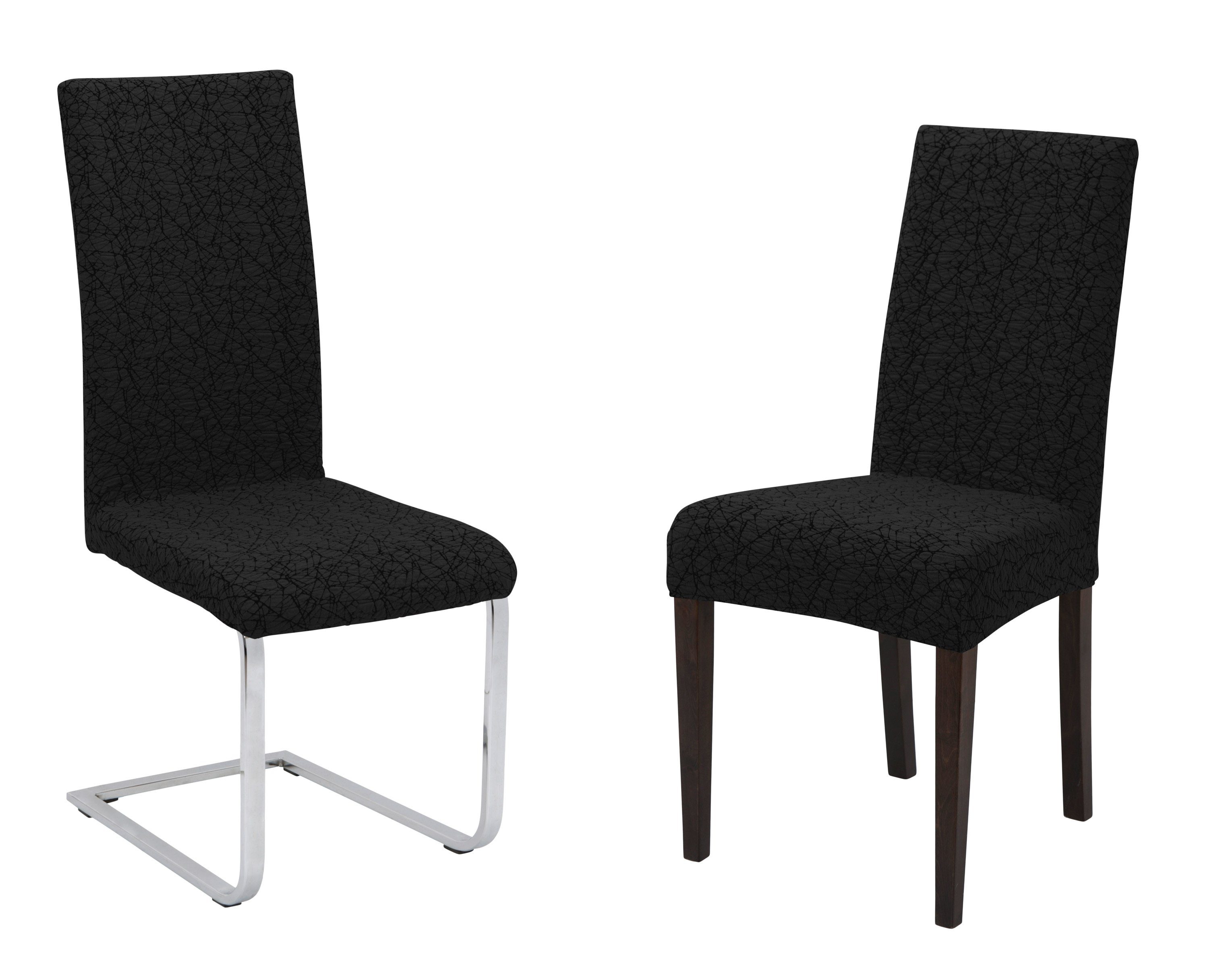 Beautex Stuhlhusse Universal Stretch Stuhlhussen, elastische Husse Bi-Elastic, Marmor