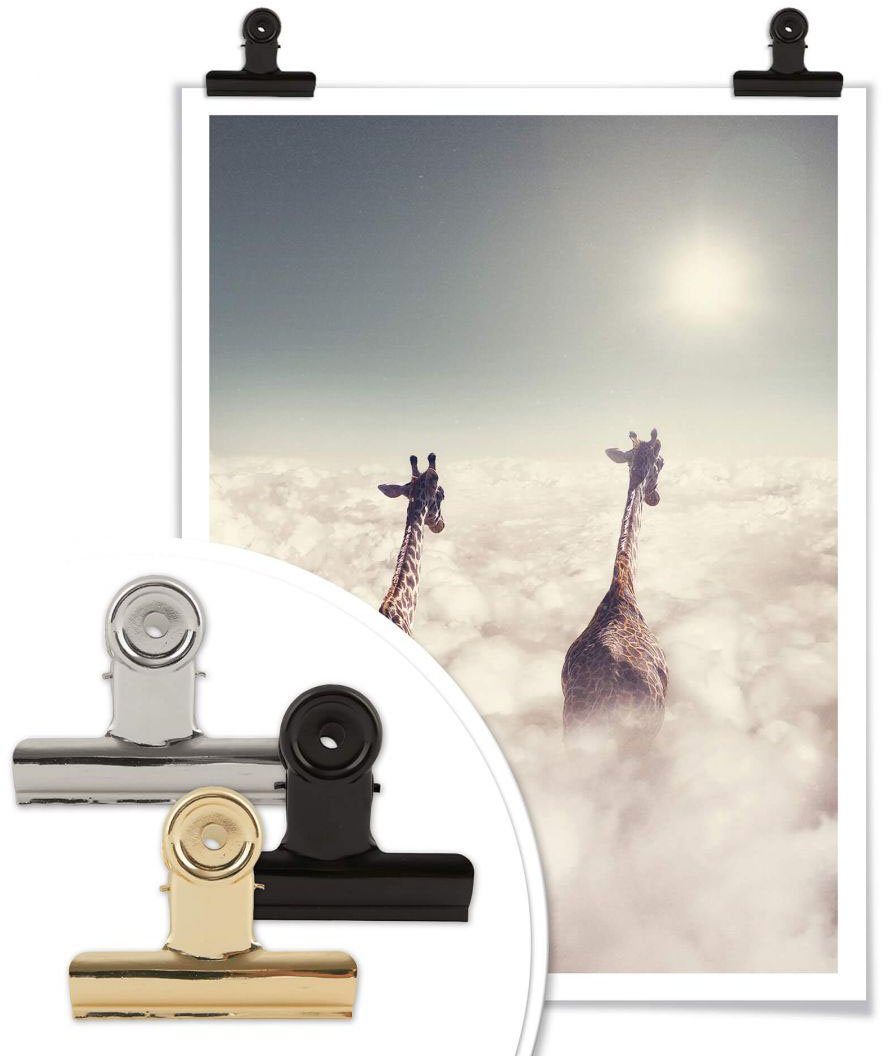 Safari Wolken, Wandbild, Tiere in St), Bild, Wandposter (1 den Wall-Art Giraffen Poster, Poster