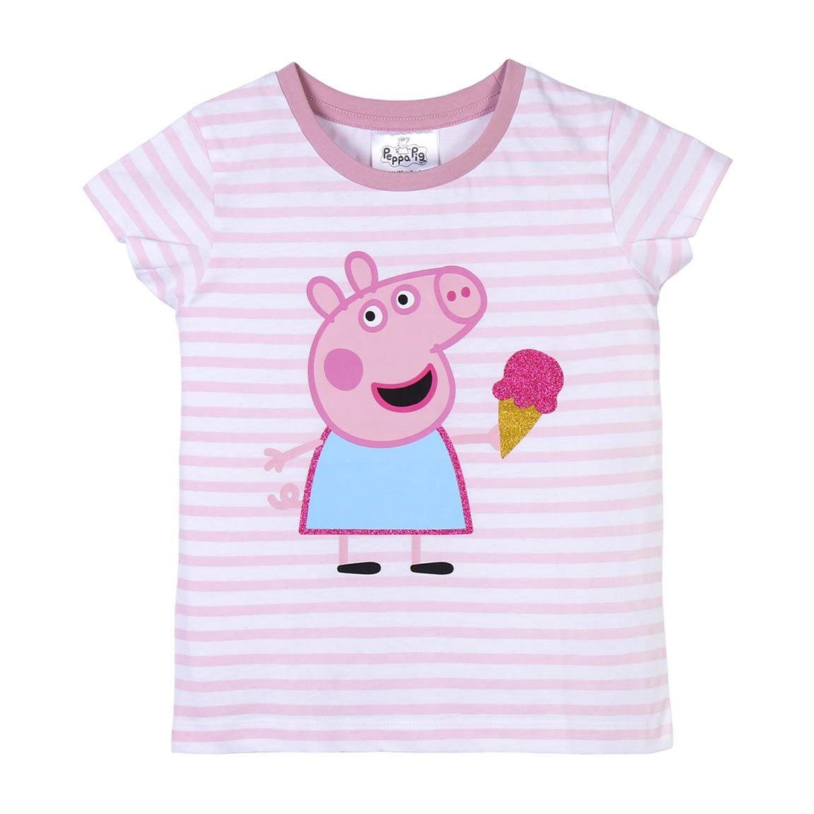 Peppa Pig T-Shirt Peppa Wutz Mädchen Kurzarmshirt aus Baumwolle Gr. 92 - 116 cm